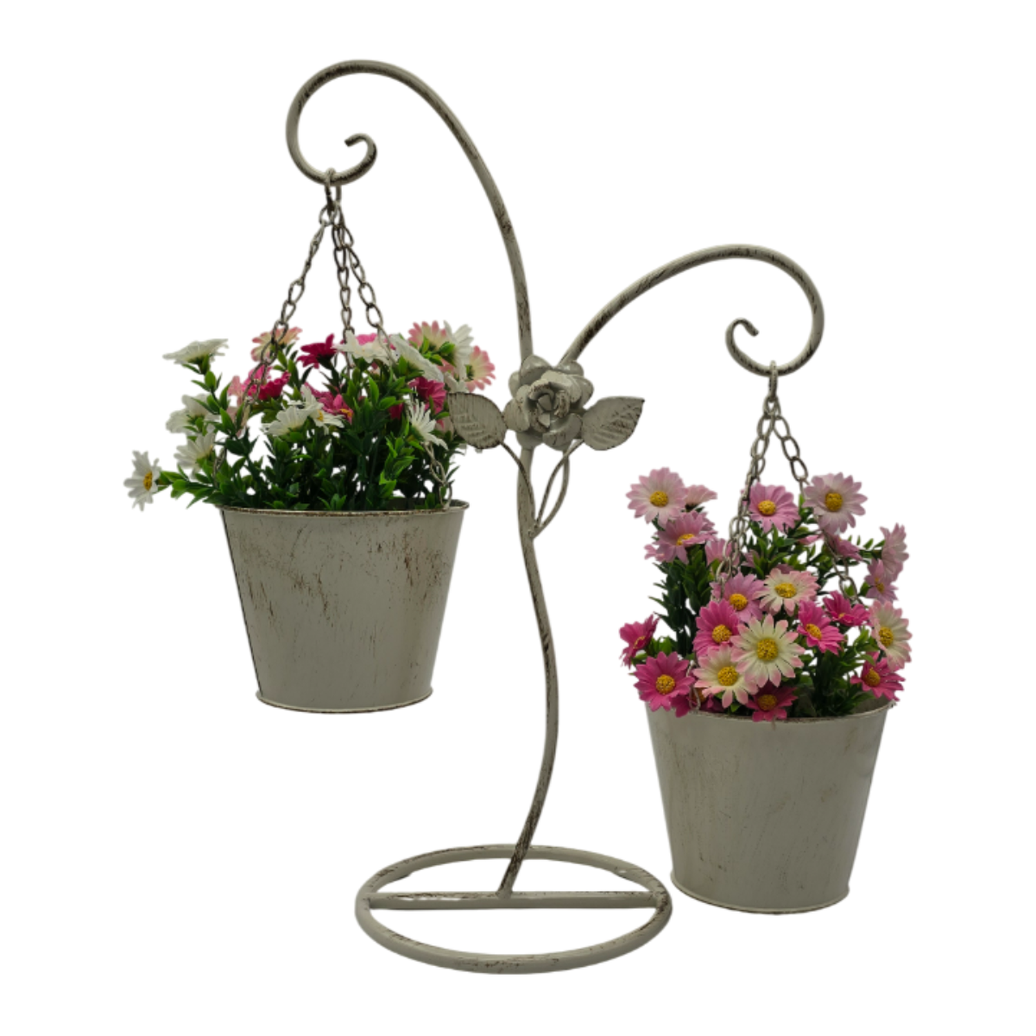 Porta Macetero Pedestal Colgante Beige Vintage Maceta Planta-2