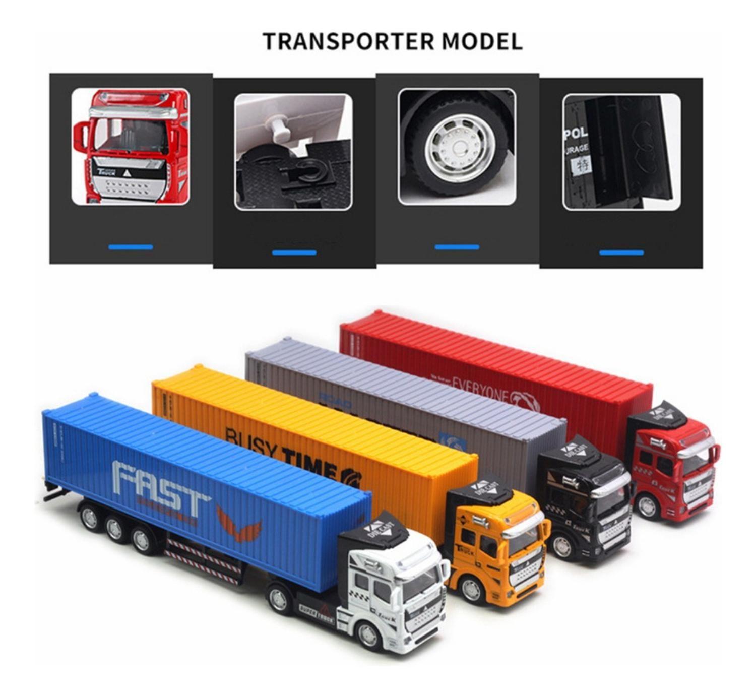 Camión Contenedor Aleación 1:48 Modelo Coche Juguete-3