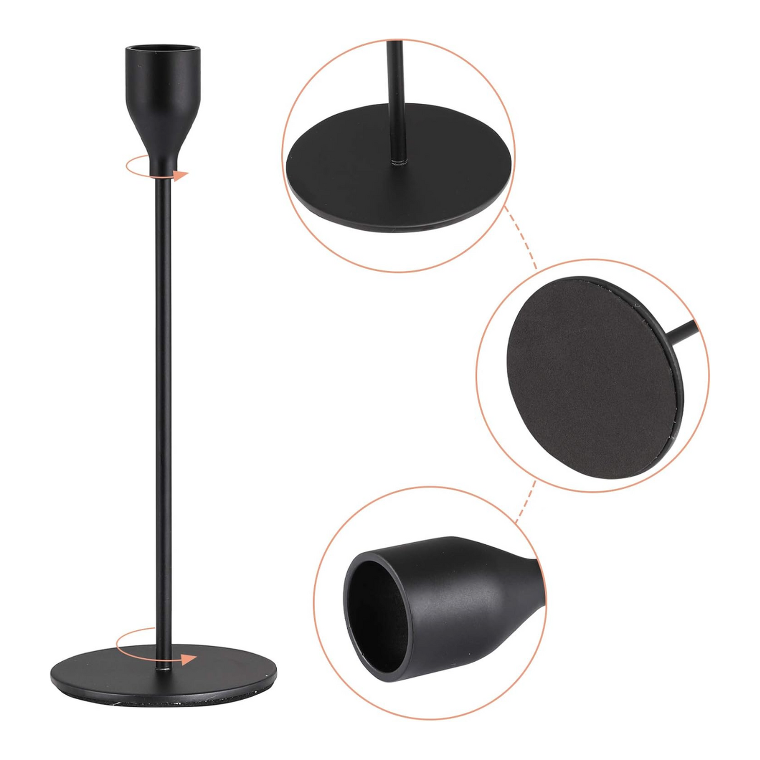 Set 3 Candelabros Porta Velas Negro Decora Centro De Mesa-2