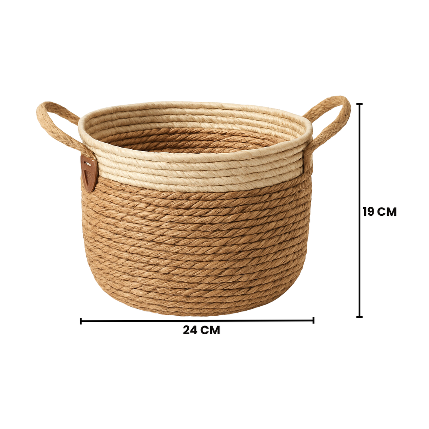 Macetero Cesto Maceta De Yute Tejida Rustica Con Asas S-5