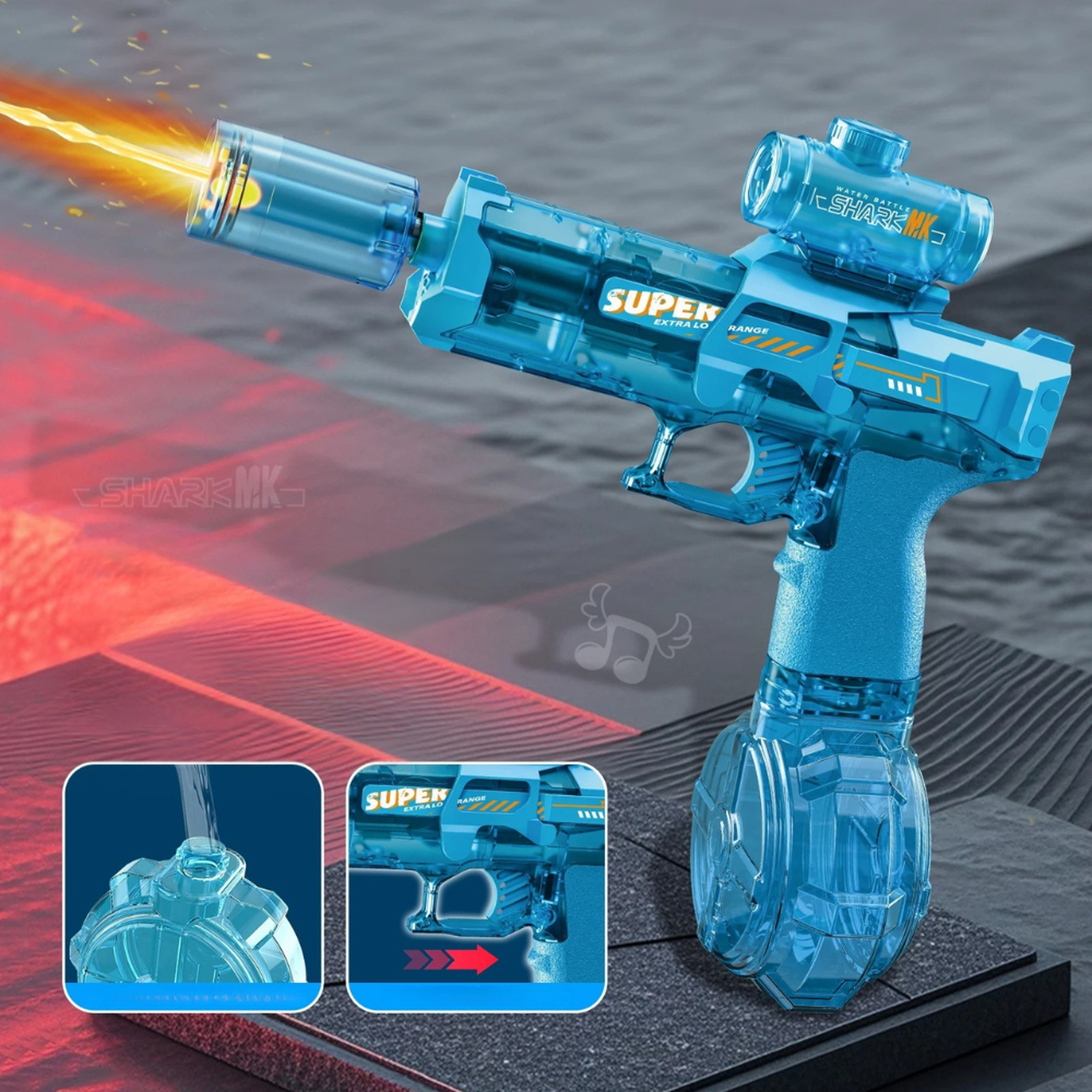 Pistola de Agua Electrica Automatica Alta Potencia Luz Led-3