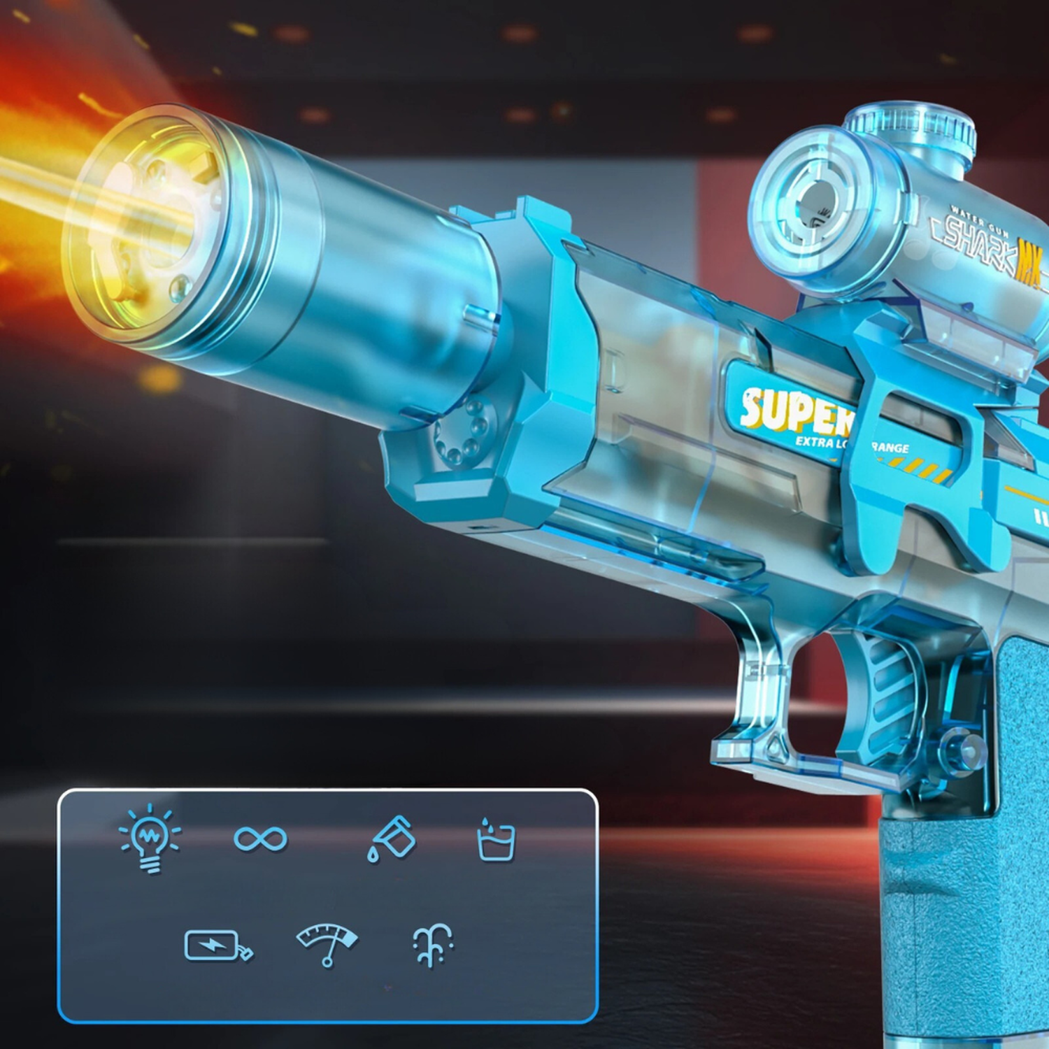 Pistola de Agua Electrica Automatica Alta Potencia Luz Led-6