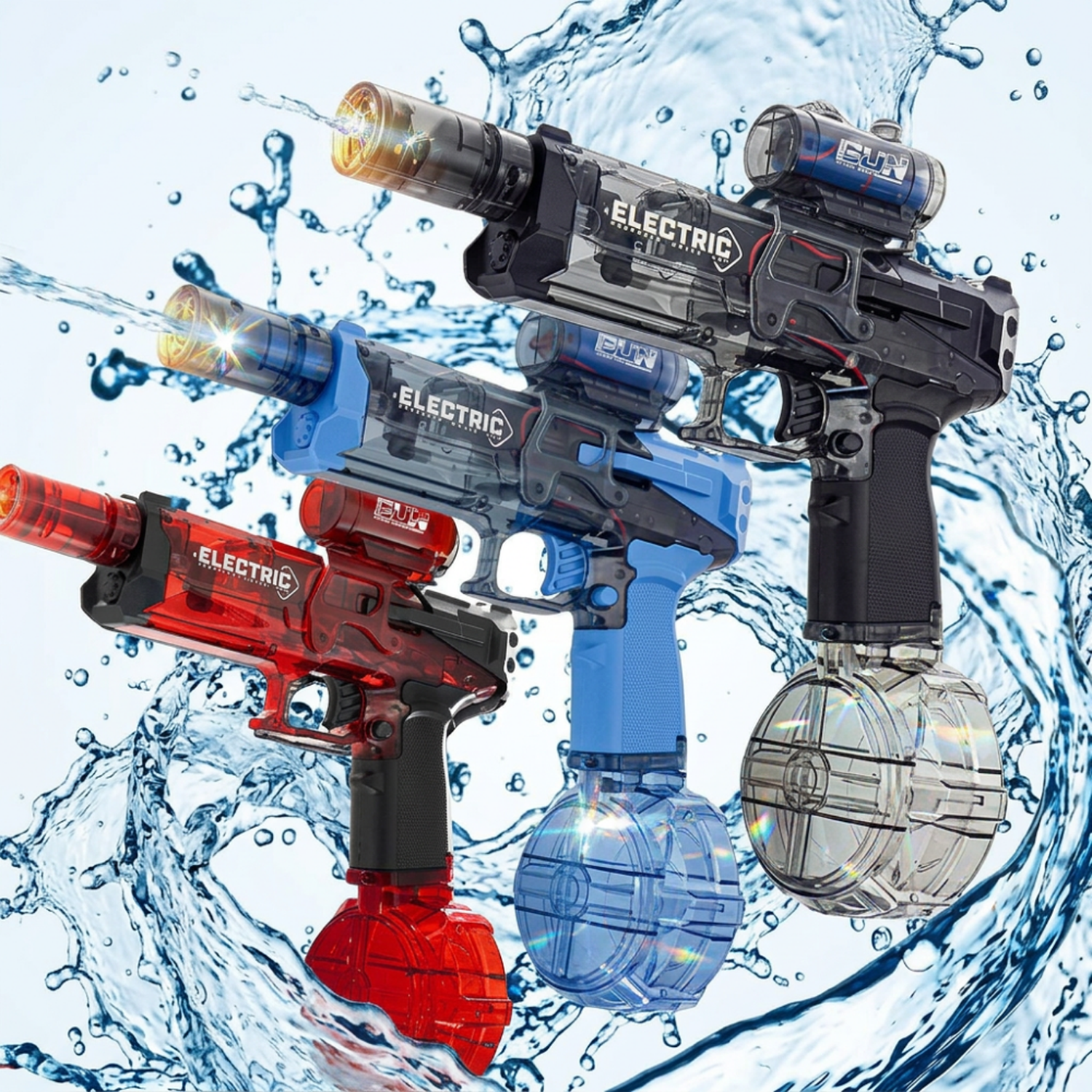 Pistola de Agua Electrica Automatica Alta Potencia Luz Led-7