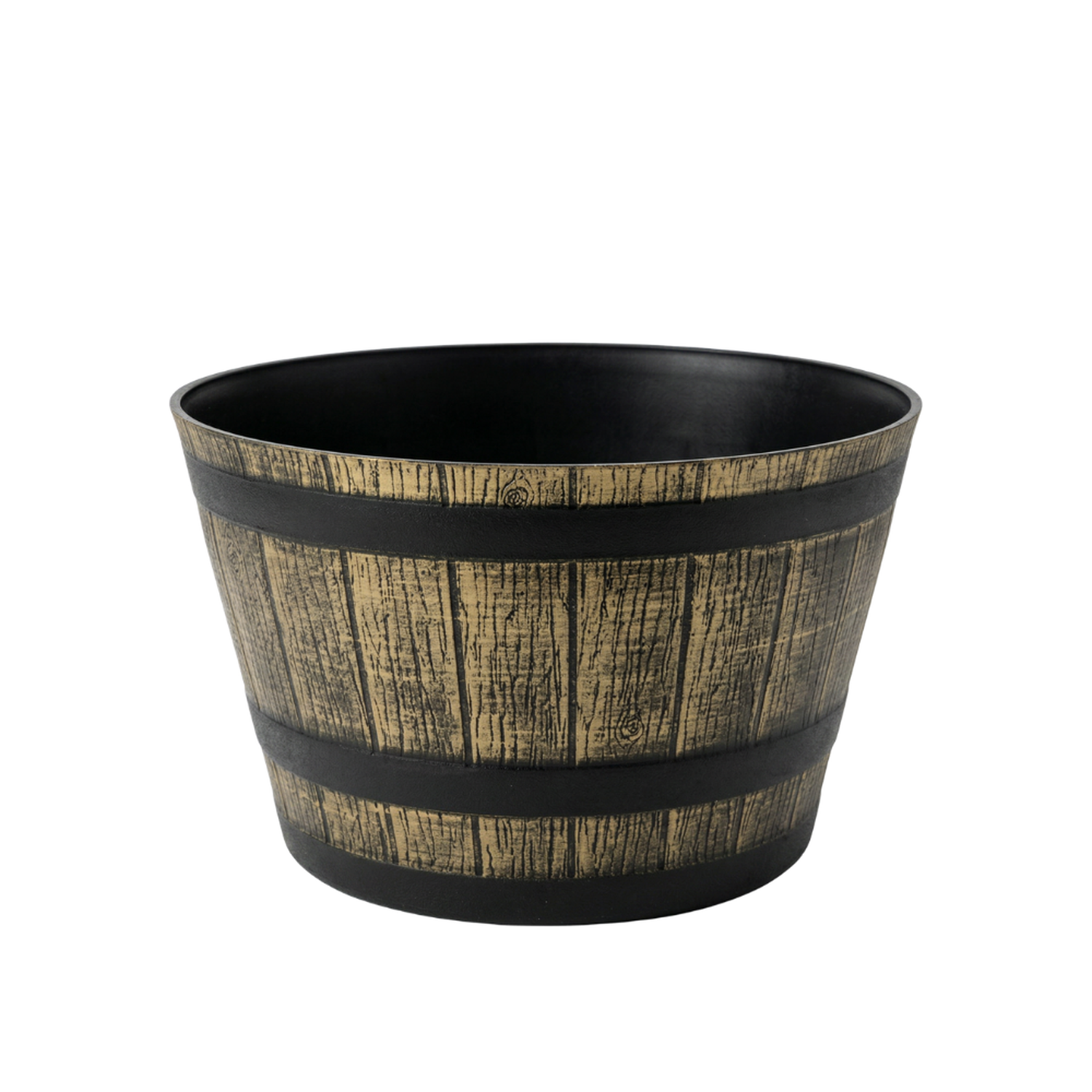 Macetero Plastico Diseño Efecto Barril De Madera Maceta S-0