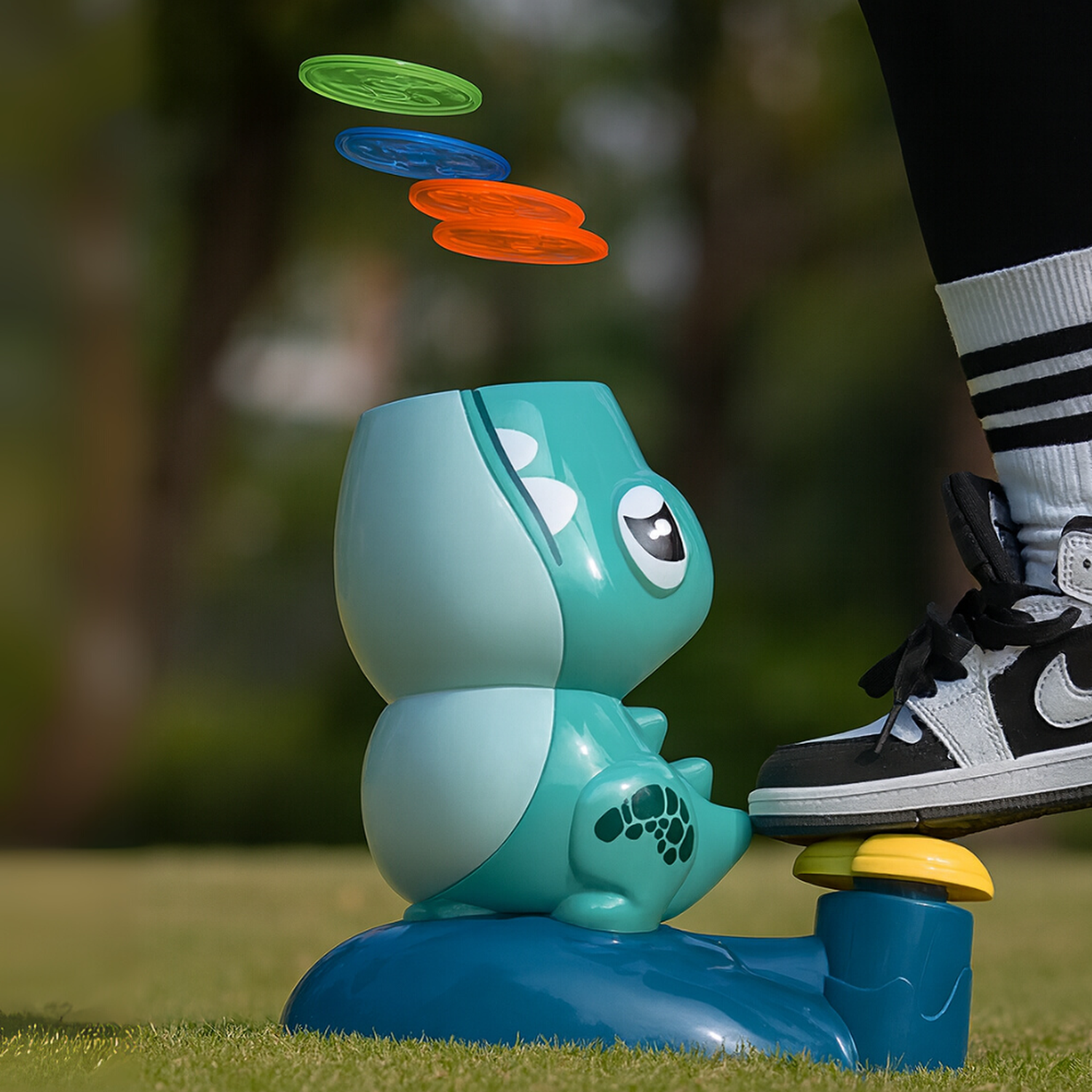 Juguete Lanzador de Discos Voladores Frisbee Dinosaurio-4