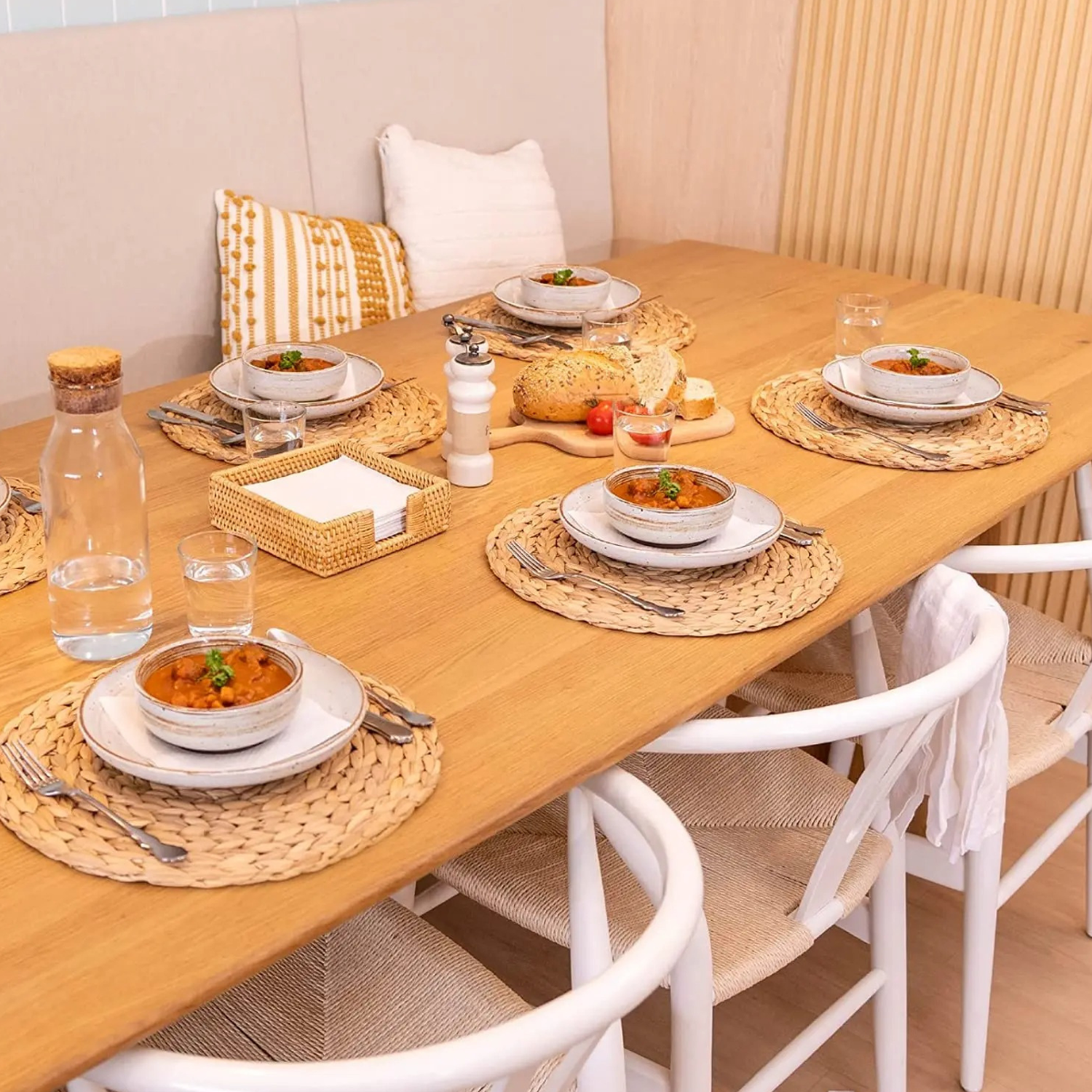 Set 6 Individuales Redondos Para Comedor Terraza Manteles-4