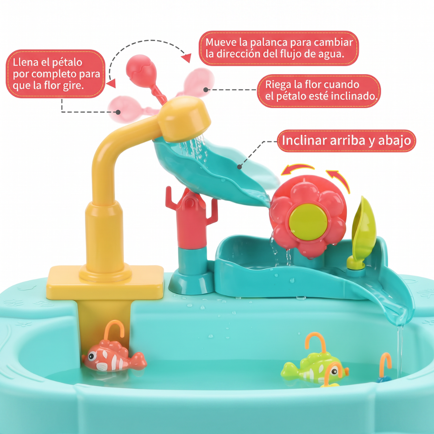 Lavaplatos Infantil Con Agua Recirculante Pesca Y Accesorios-3