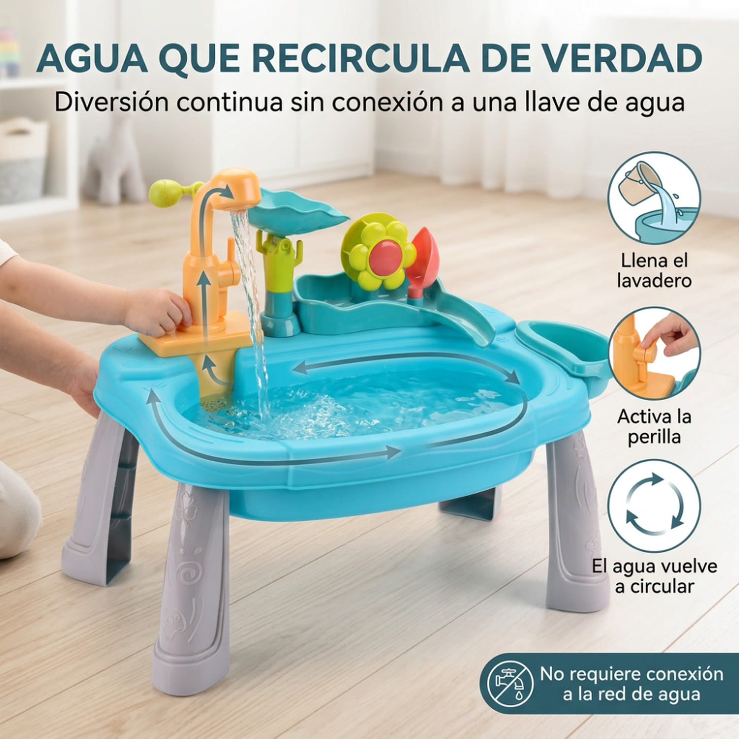 Lavaplatos Infantil Con Agua Recirculante Pesca Y Accesorios-4