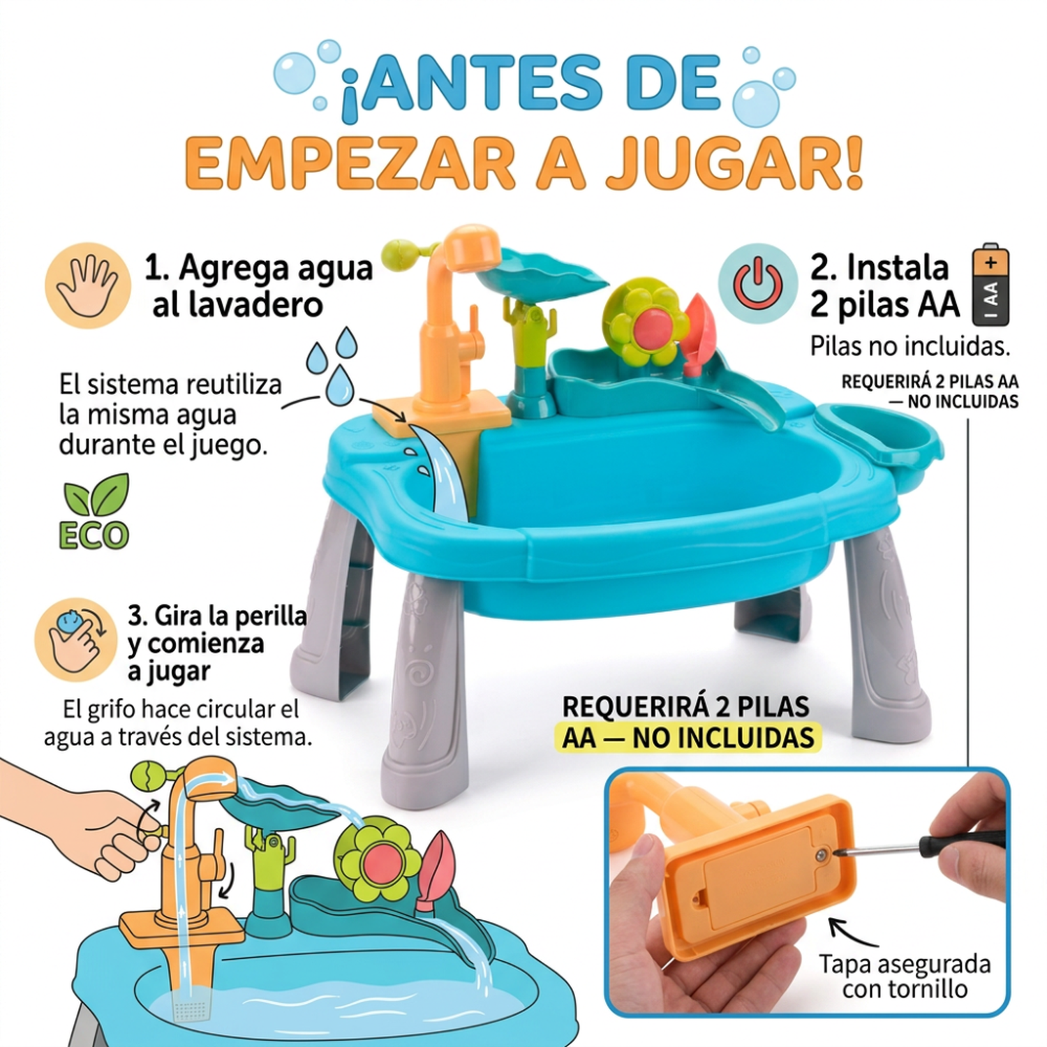Lavaplatos Infantil Con Agua Recirculante Pesca Y Accesorios-5