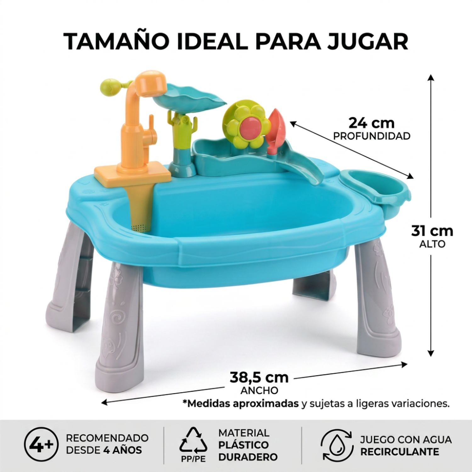 Lavaplatos Infantil Con Agua Recirculante Pesca Y Accesorios-7
