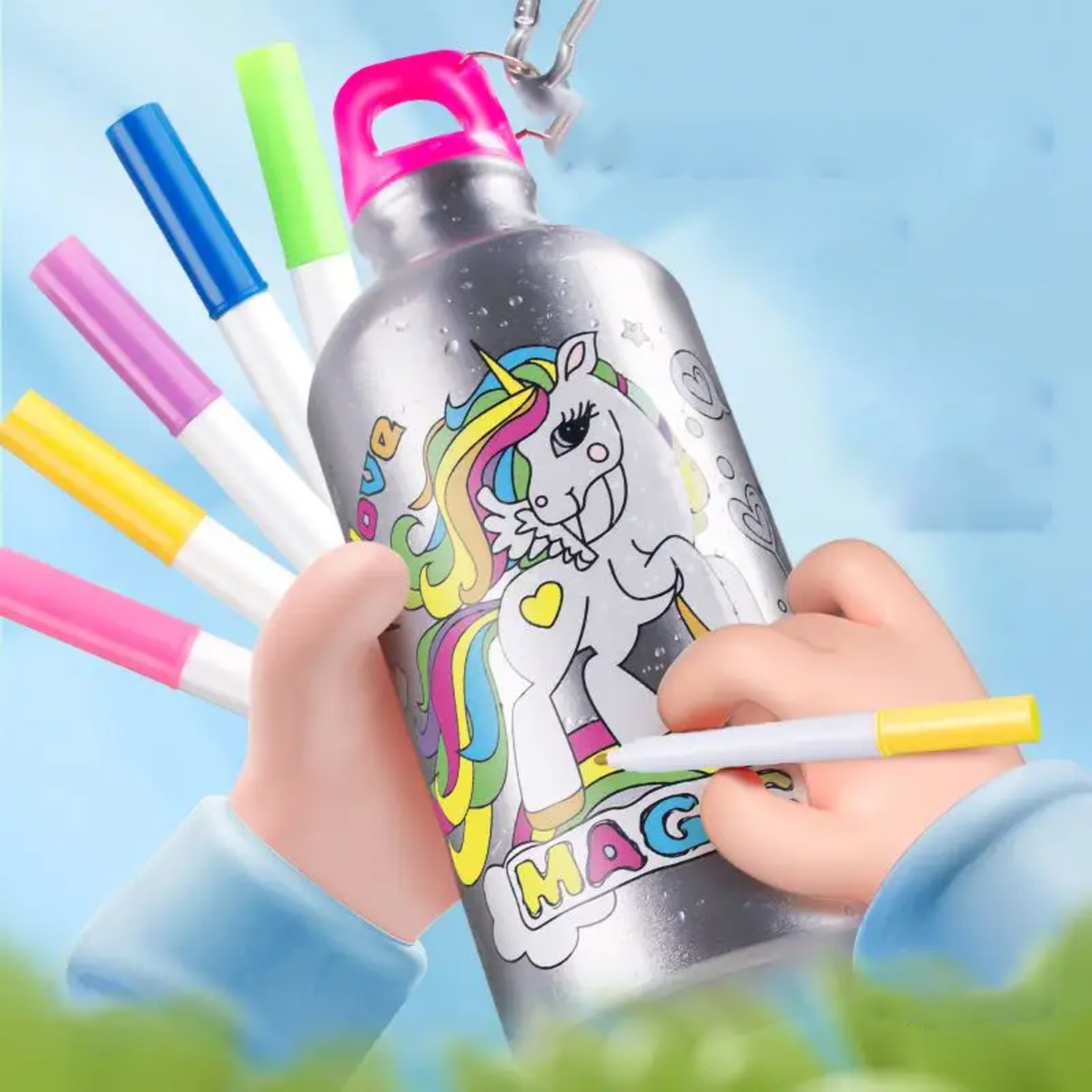 Pinta y Decora Tu Propia Botella De Agua Regalo Para Niñas-2