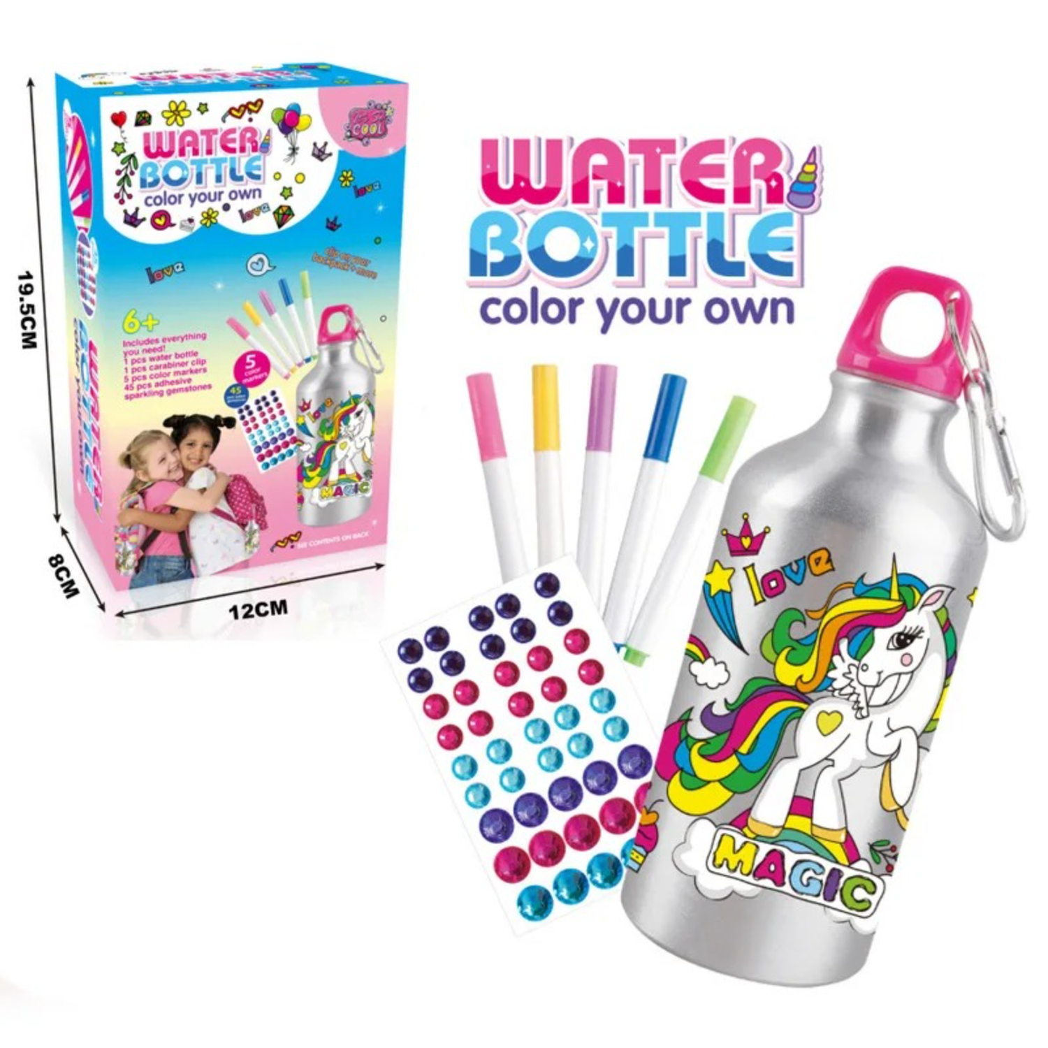 Pinta y Decora Tu Propia Botella De Agua Regalo Para Niñas-3