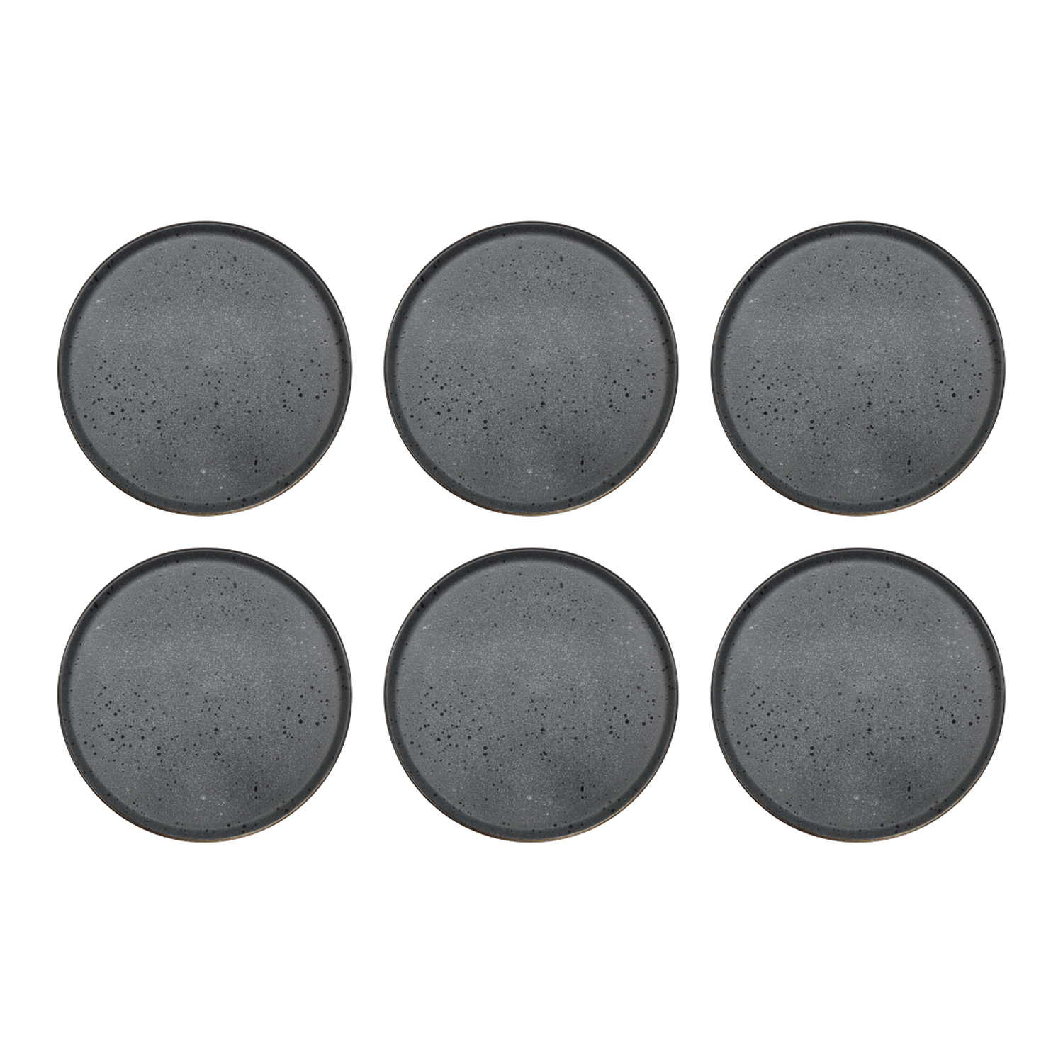 Set 6 Platos De Ceramica Gris Elegante Minimalist Plato Bajo-0