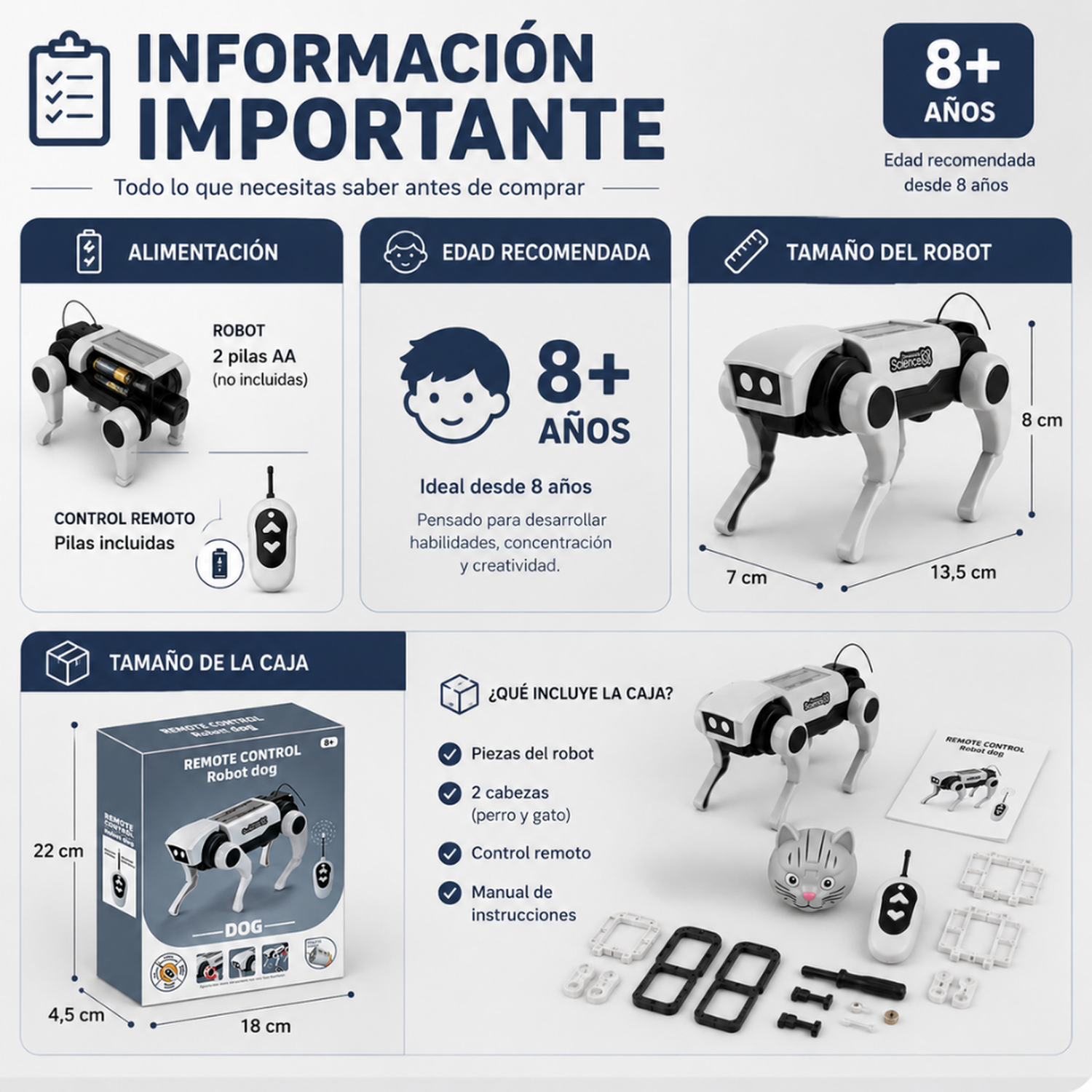 Kit Arma Tu Primer Perro Robot RC a Control Remoto Juguete Infantil-4