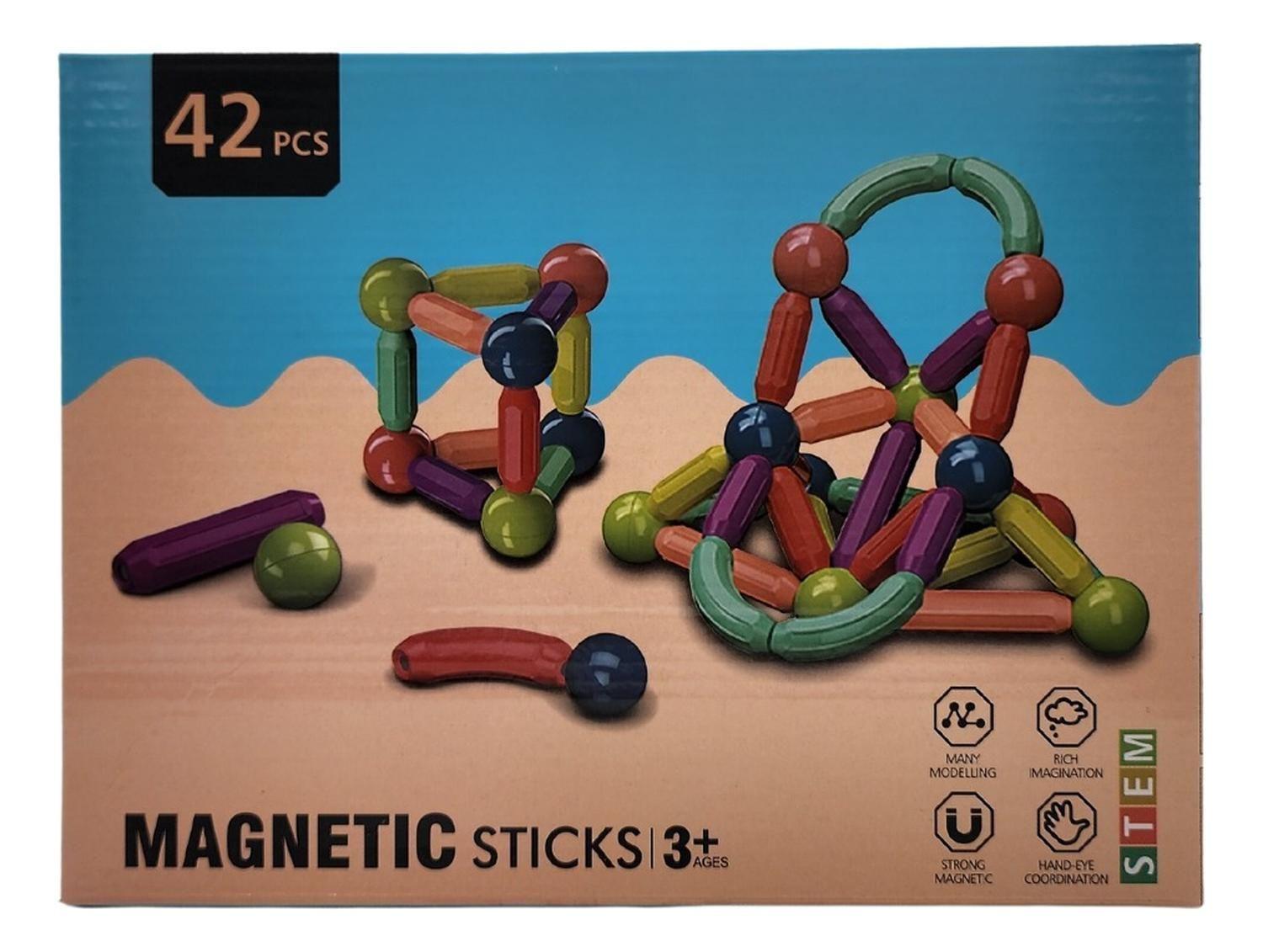 Juego Varillas De Construccion Magnetico Didactico 42 Piezas-7