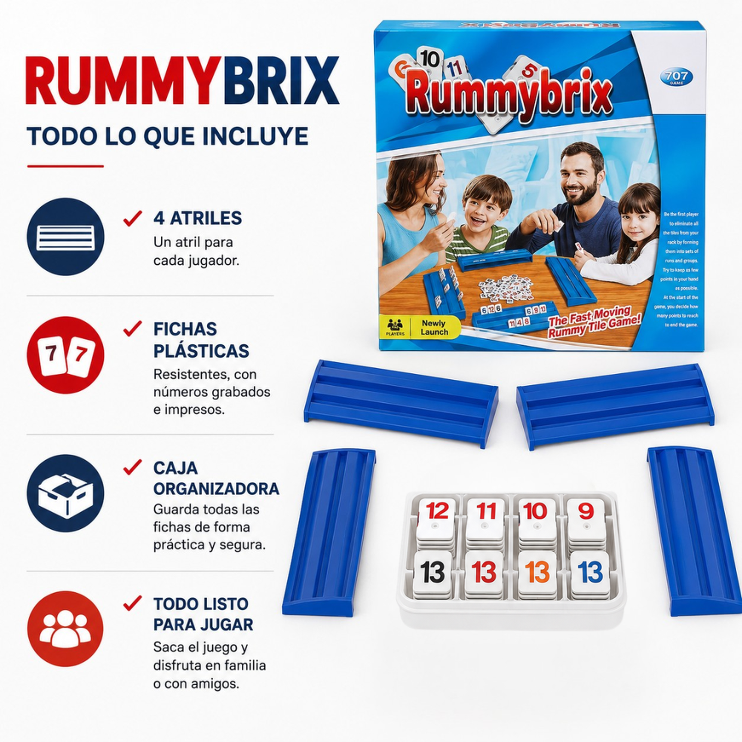 Juego Rummikub Juego De Mesa Estrategia Familiar Clasico-2