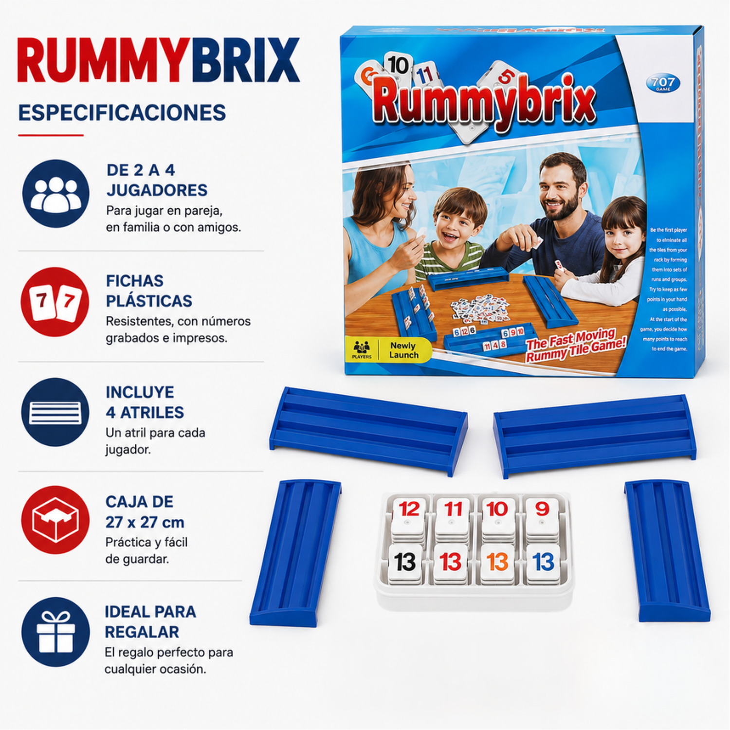 Juego Rummikub Juego De Mesa Estrategia Familiar Clasico-4