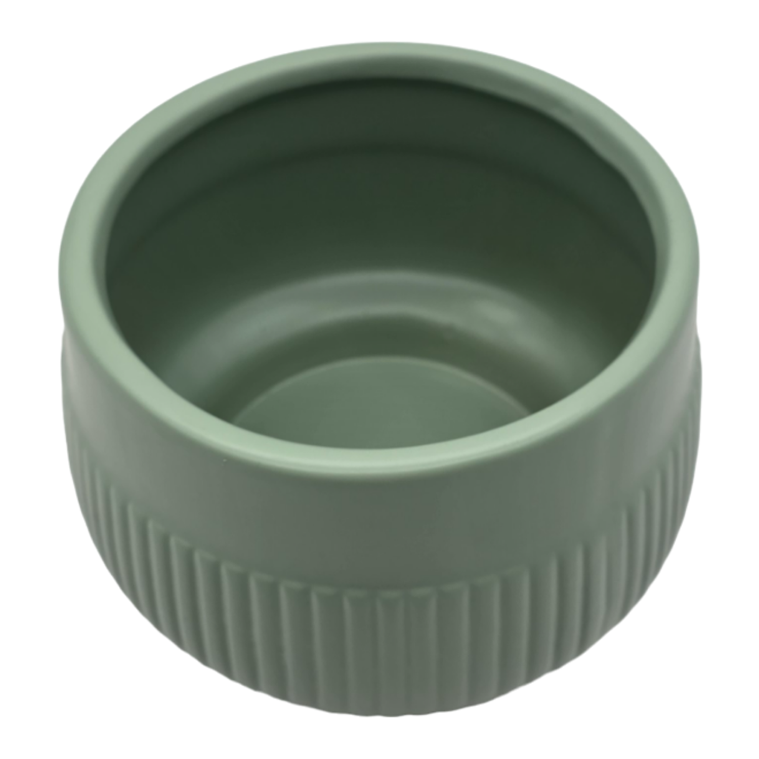 Set 2 Macetero Maceta Acabado Mate Verde Con Lineas Relieve-3