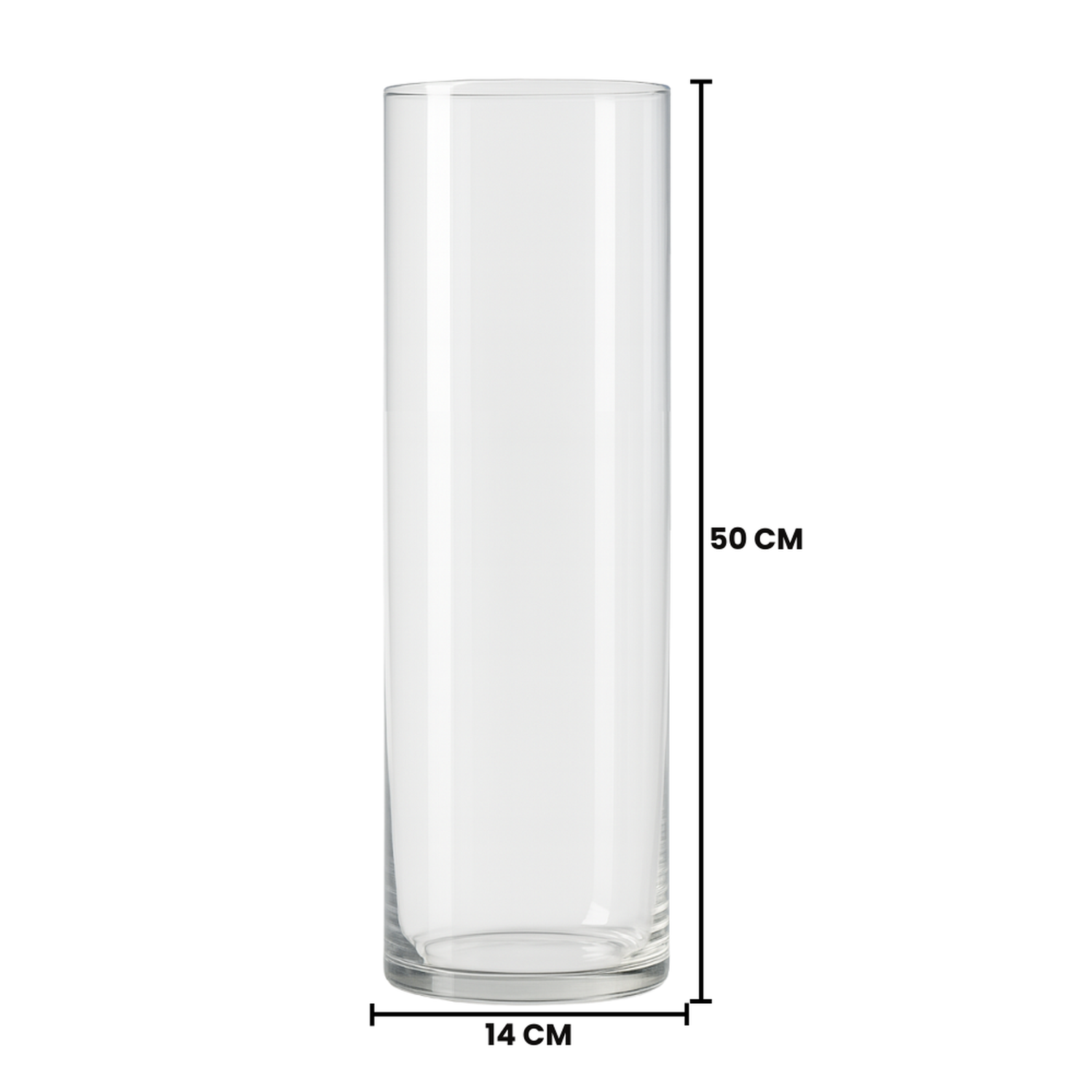 Florero De Vidrio Alto Cilindrico Transparente Jarron Grande-3
