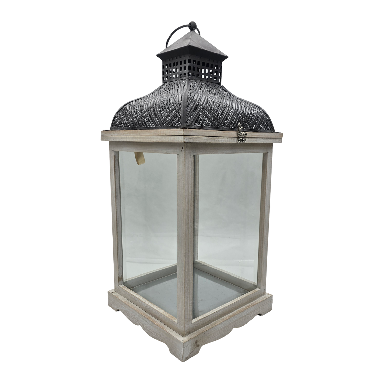 Farol Calentador De Vela Costero De Madera Blanco Vintage M-0
