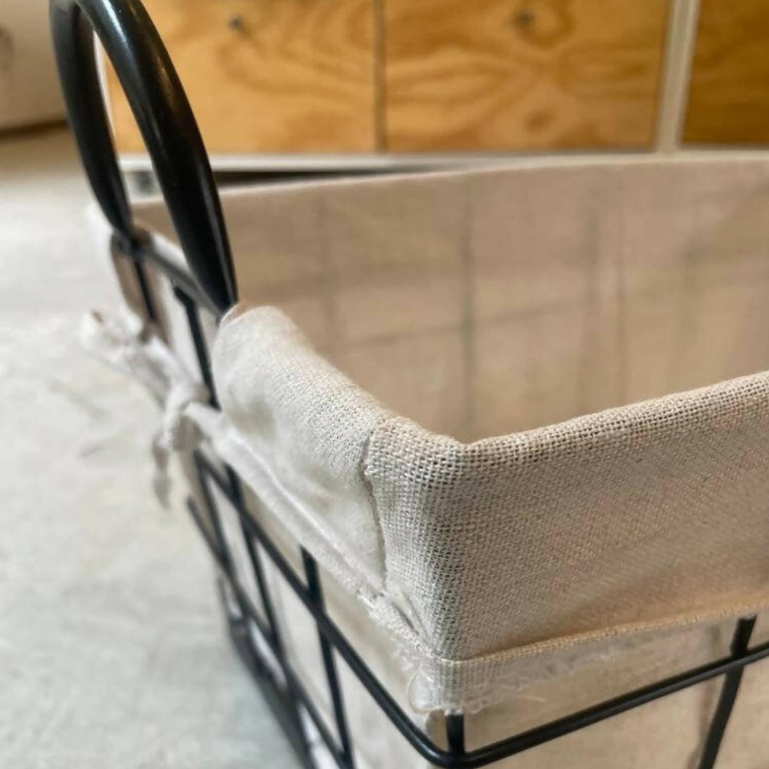 Canasto Metalico Rectangular Multiuso Grande Con Tela Dentro-2