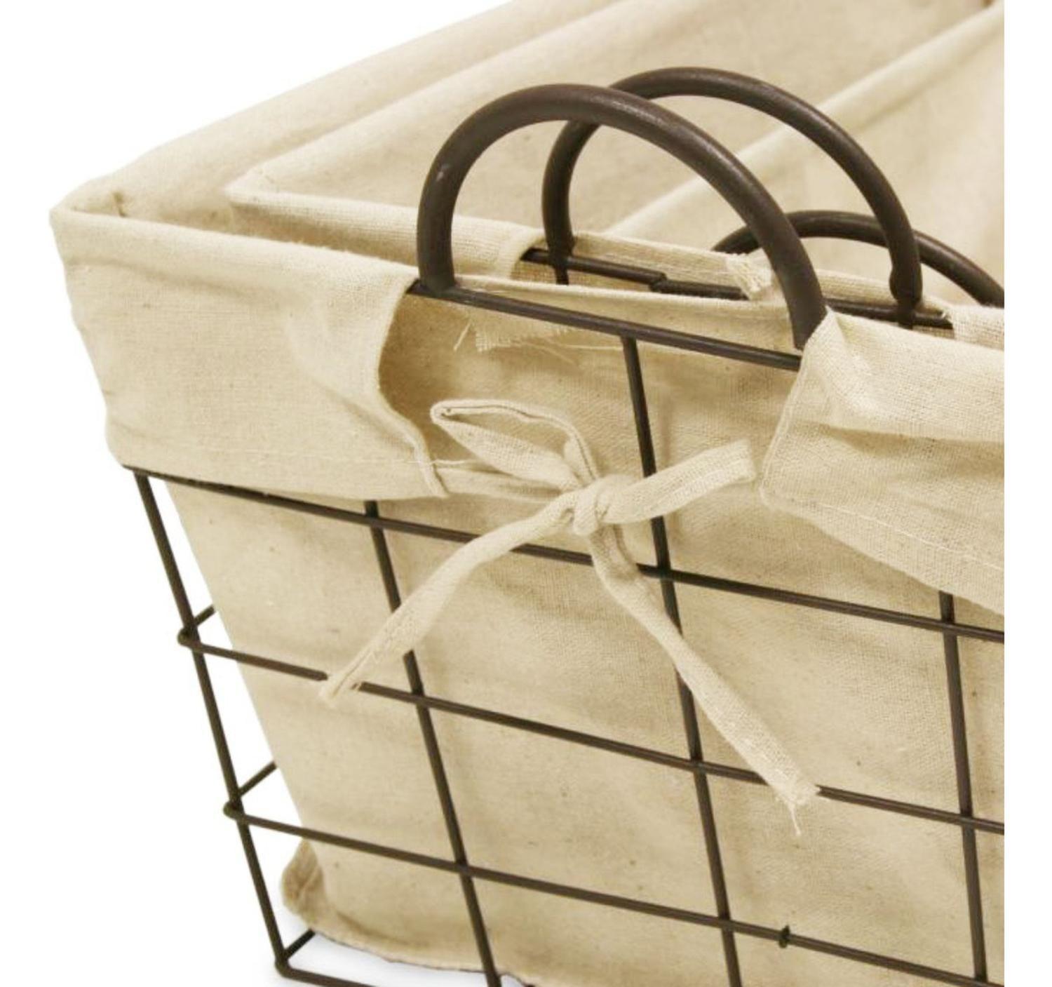 Canasto Metalico Rectangular Multiuso Grande Con Tela Dentro-5