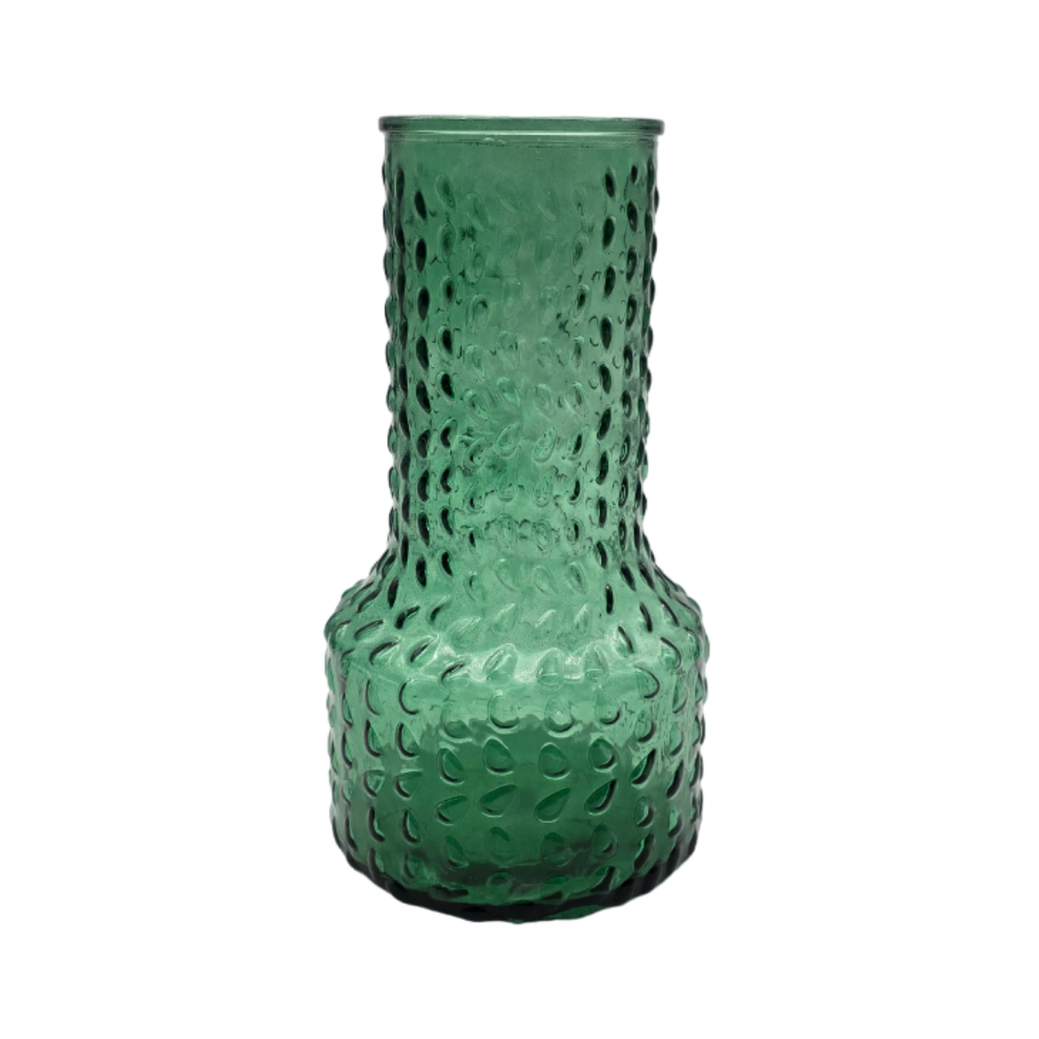 Florero Decorativo De Vidrio Con Diseño Base Ancha Verde 25-1