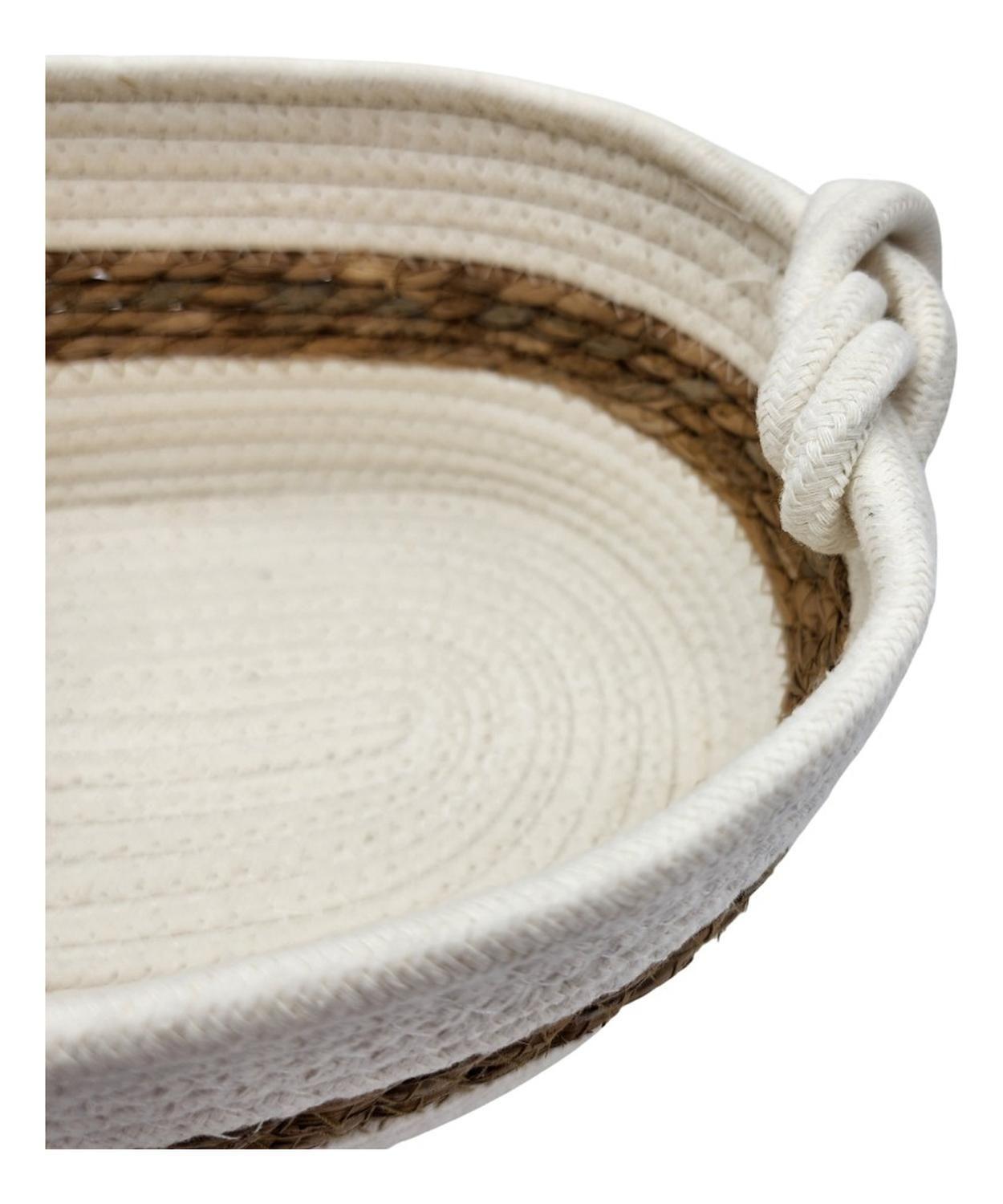 Canasto Cesta Tejido Nudo Rustico Estilo Campestre Grande-1