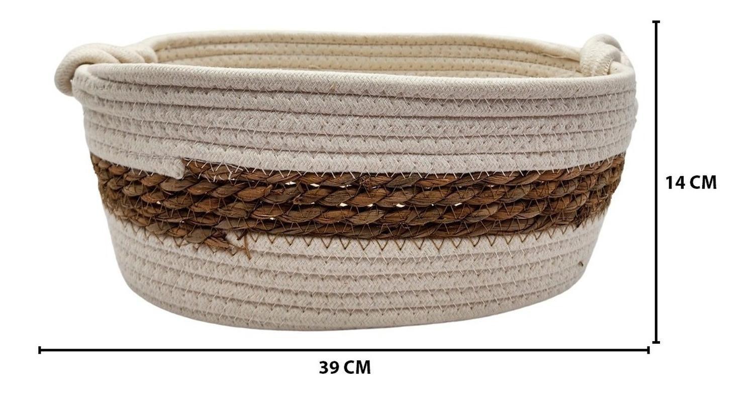 Canasto Cesta Tejido Nudo Rustico Estilo Campestre Grande-3