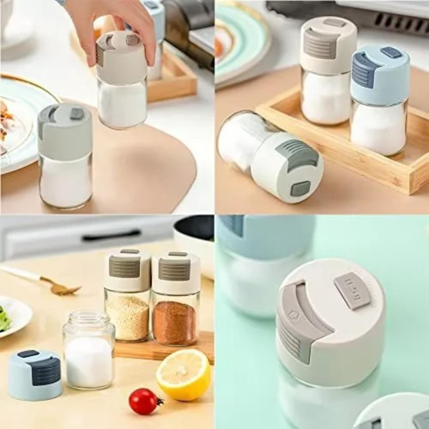 Pack 2 Frasco Dispensador De Especias De Vidrio Con Medidor-3