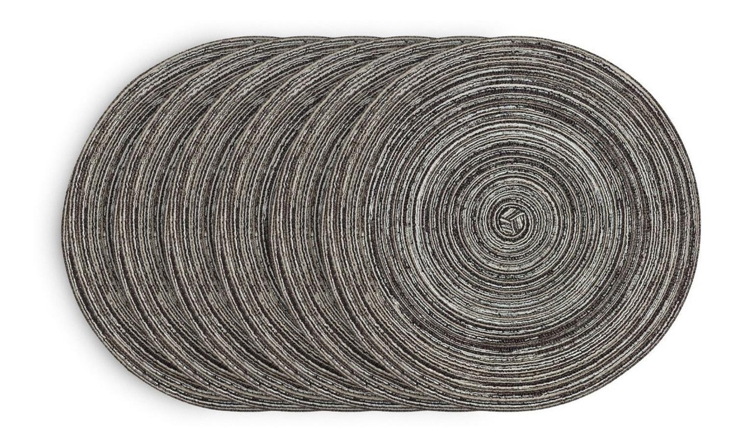 Set 6 Individuales Circulares Trenzados Color Gris-1