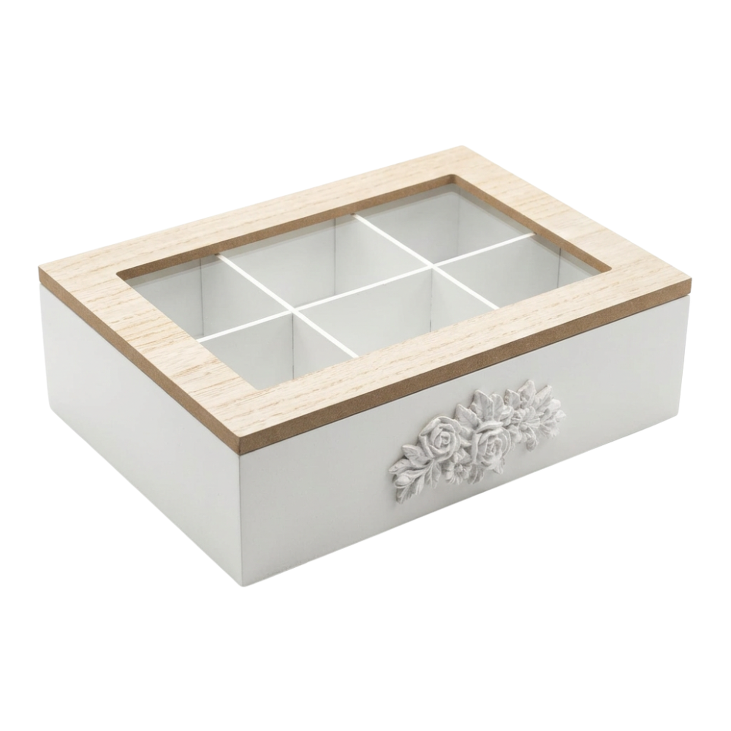 Caja De Te Porta Te Caja De Madera Para El Te 6 Divisiones-0