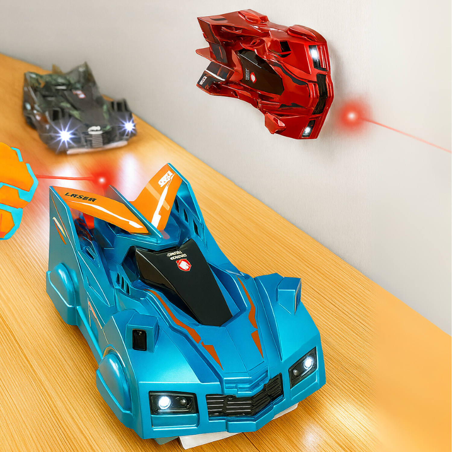 Auto a Control Remoto Laser de Pared Trepa Muro Antigravedad-7