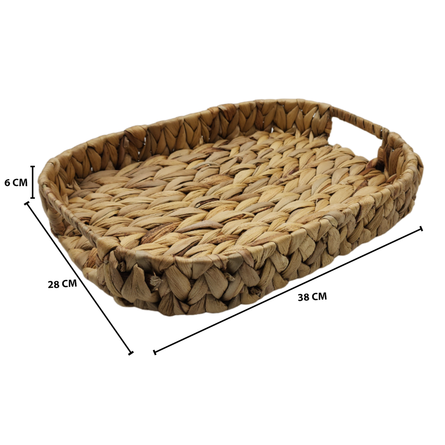 Bandeja Rustica Fibra Natural Rectangular Bandeja Multiuso L-3