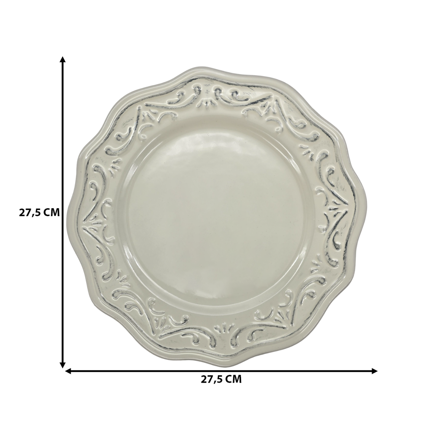 Set 6 Platos De Ceramica Beige Estilo Europa Vintage Antiguo-7