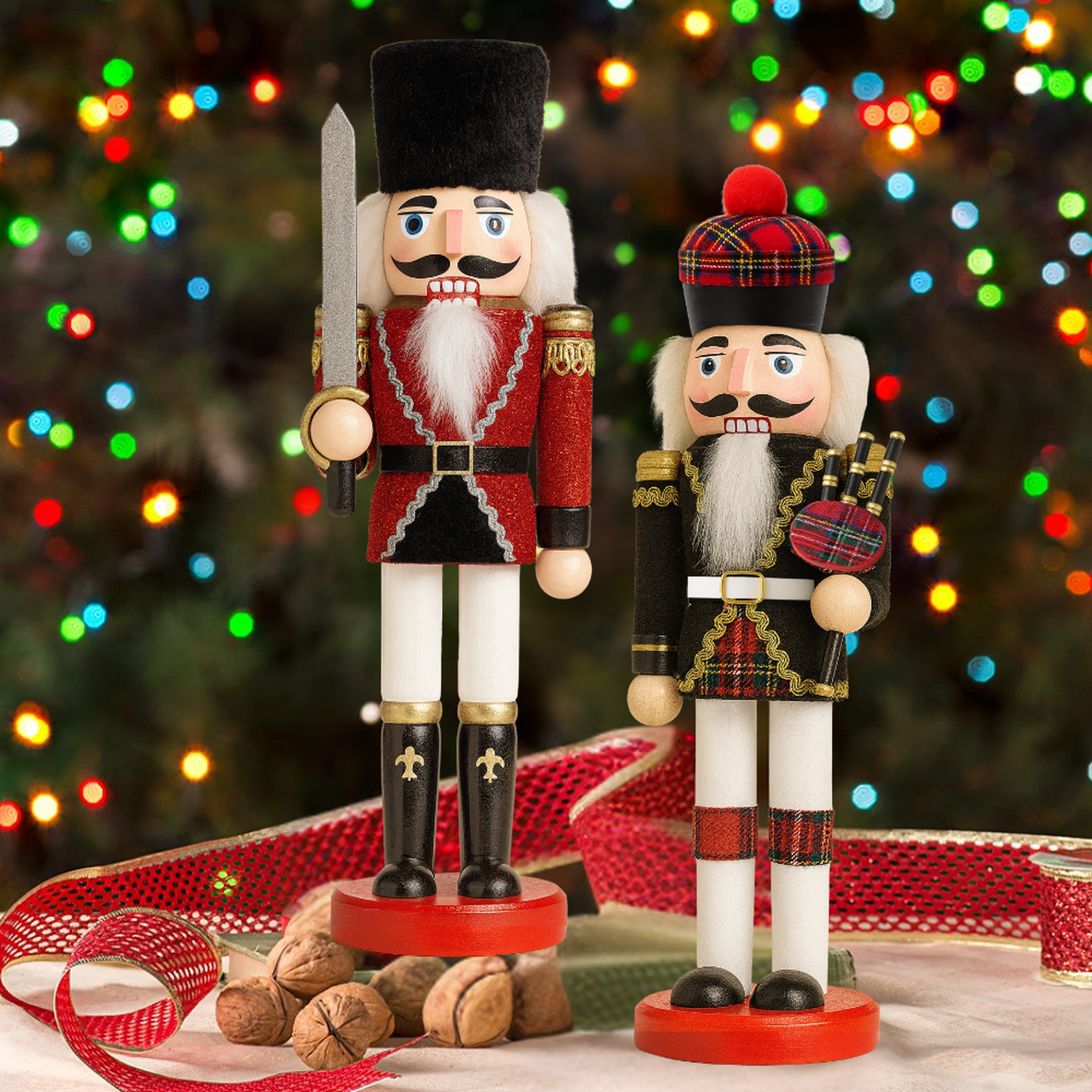 Muñeco Cascanueces Madera 30 Cm Adorno Navideño Decorativo-4