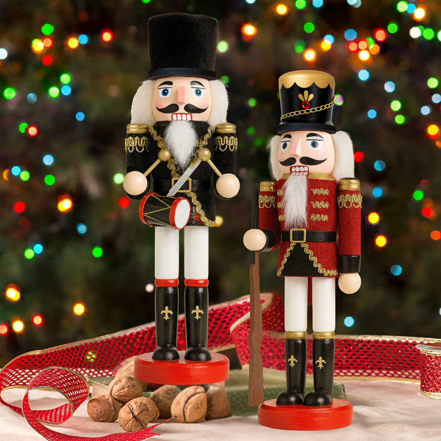 Muñeco Cascanueces Madera 30 Cm Adorno Navideño Decorativo-5