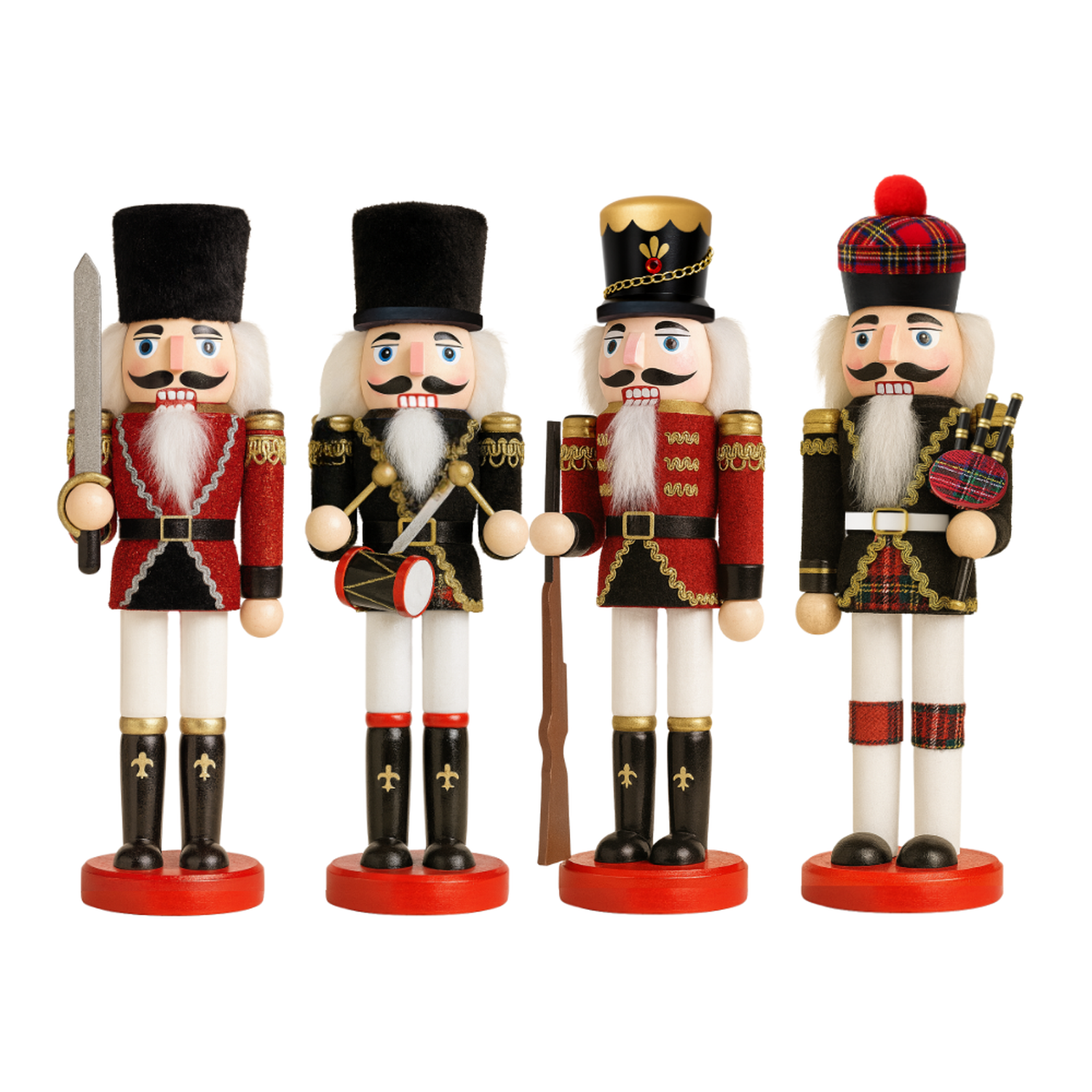 Muñeco Cascanueces Madera 30 Cm Adorno Navideño Decorativo-6