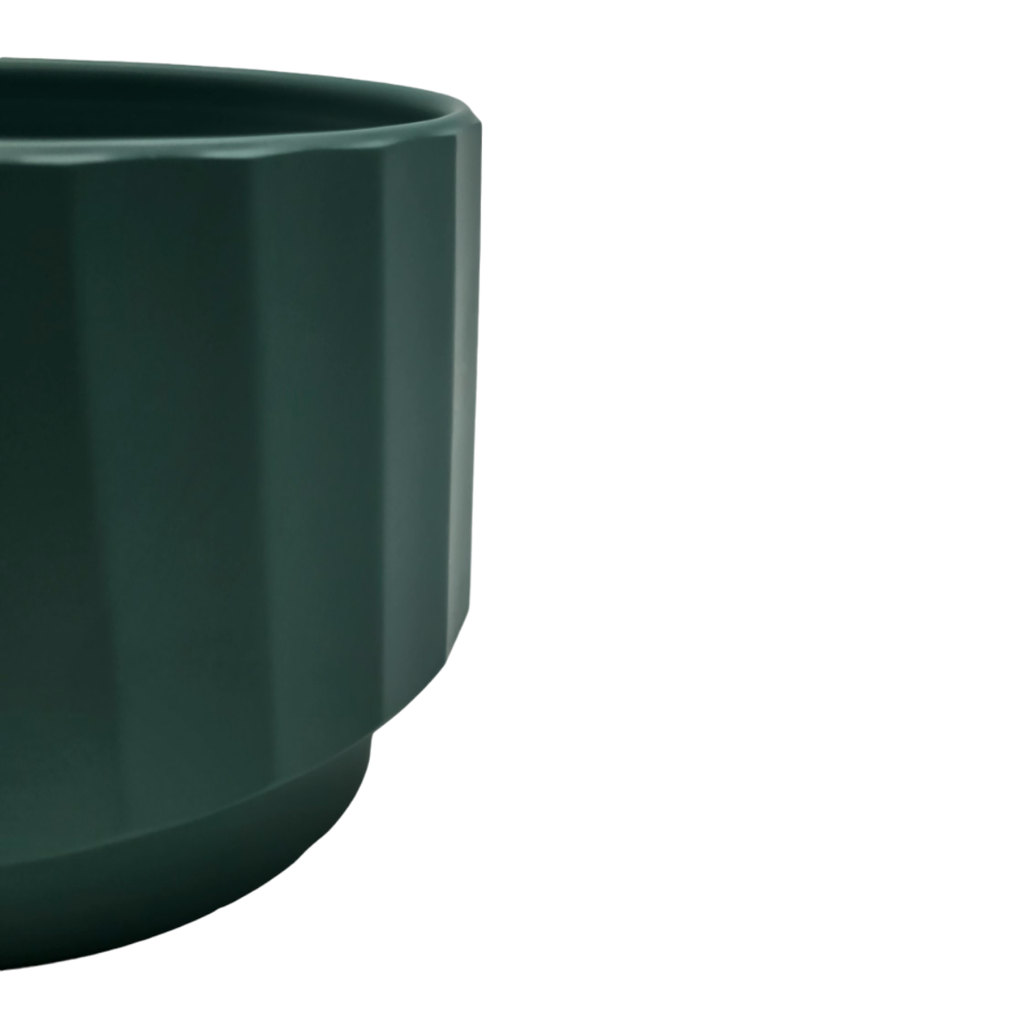 Set 3 Macetero Maceta De Ceramica Verde Lineas Verticales-4