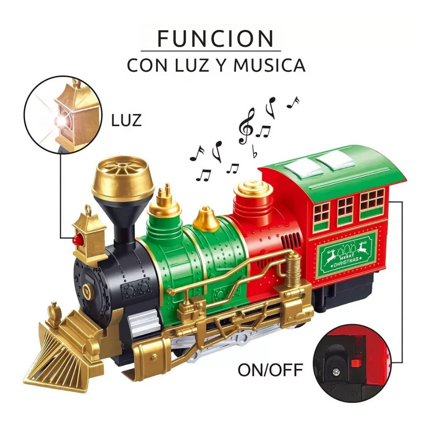 Tren Electrico Navideño Base de Arbol Decorativo Navidad-8