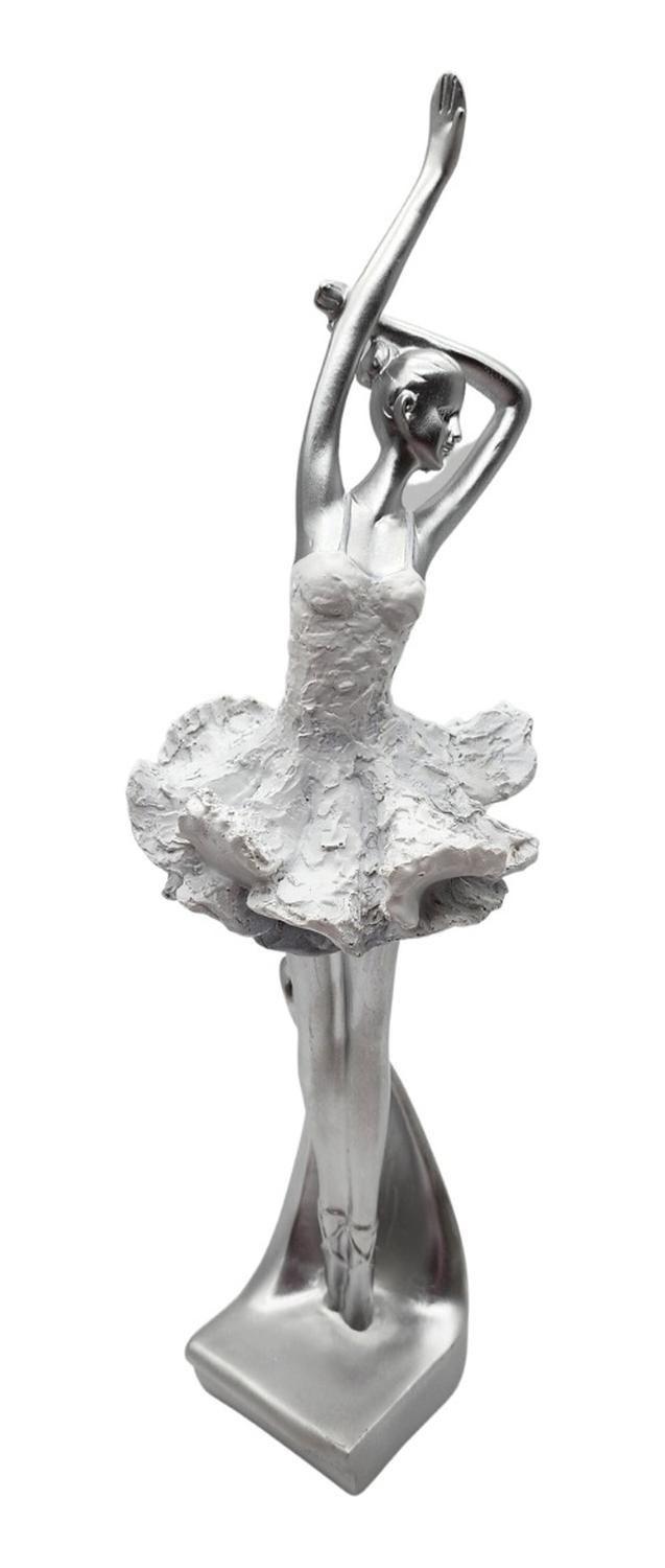 Bailarina Plateada Decorativa Plateada Figura Decorativa-0