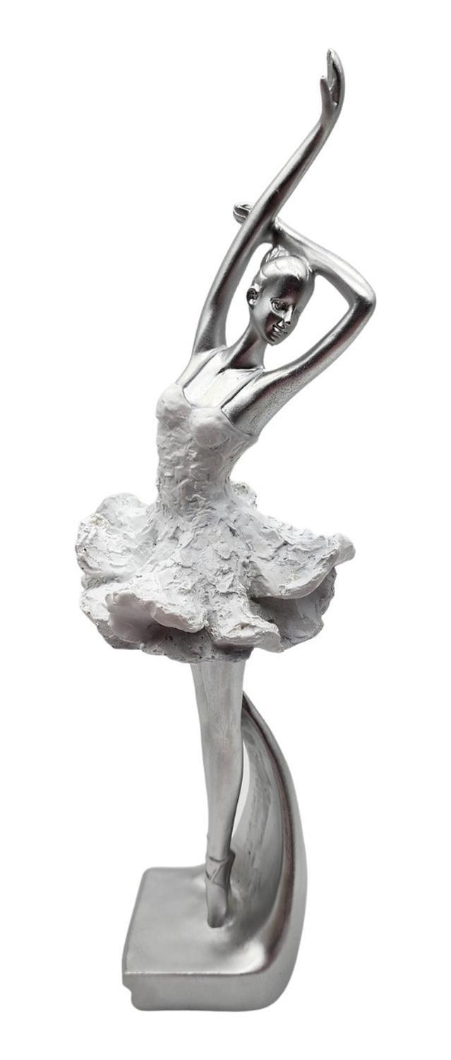 Bailarina Plateada Decorativa Plateada Figura Decorativa-1