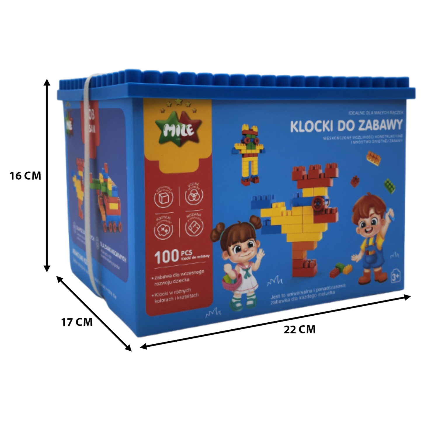 Caja De Bloques Azul 100 Piezas Para Armar Y Divertirse-3