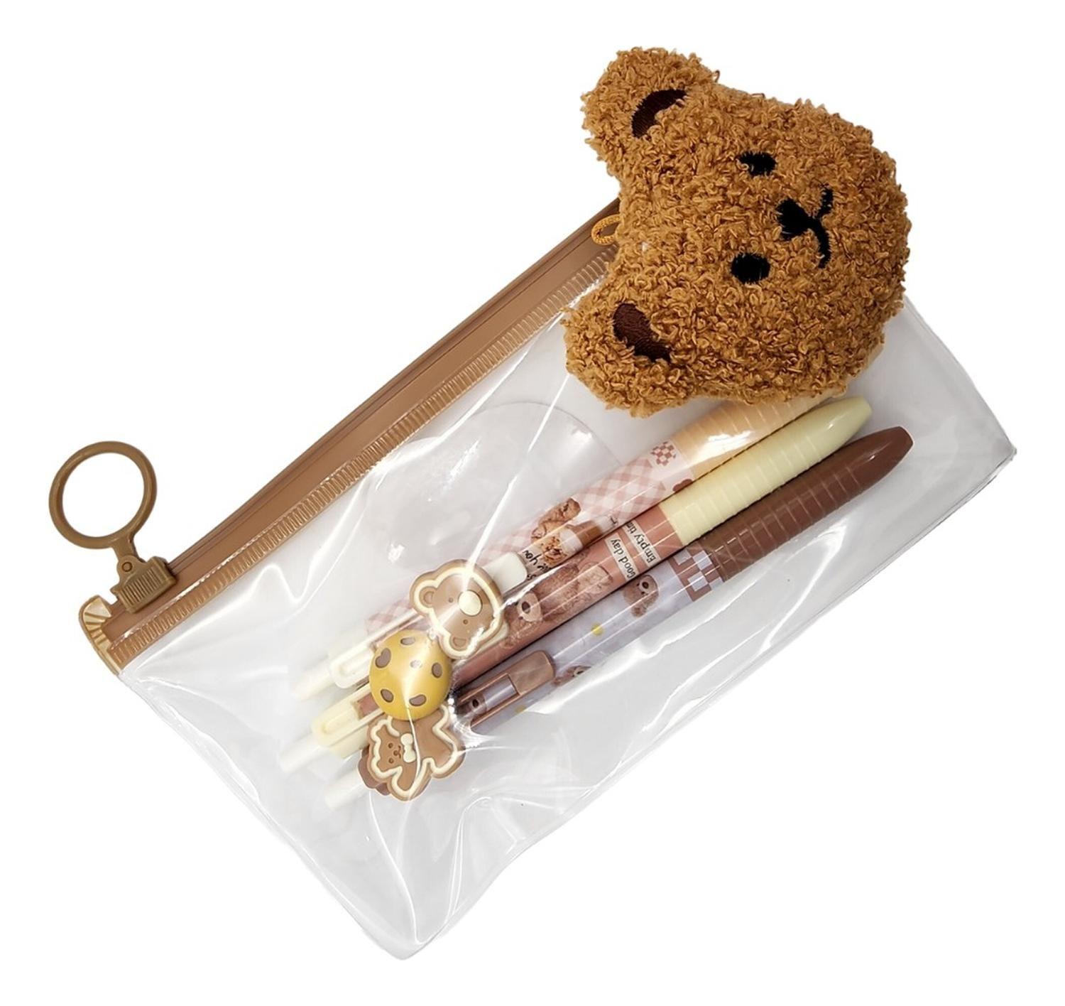 Set 3 Lápices Kawaii Cute Diseño Osito Tierno + Colgante-4