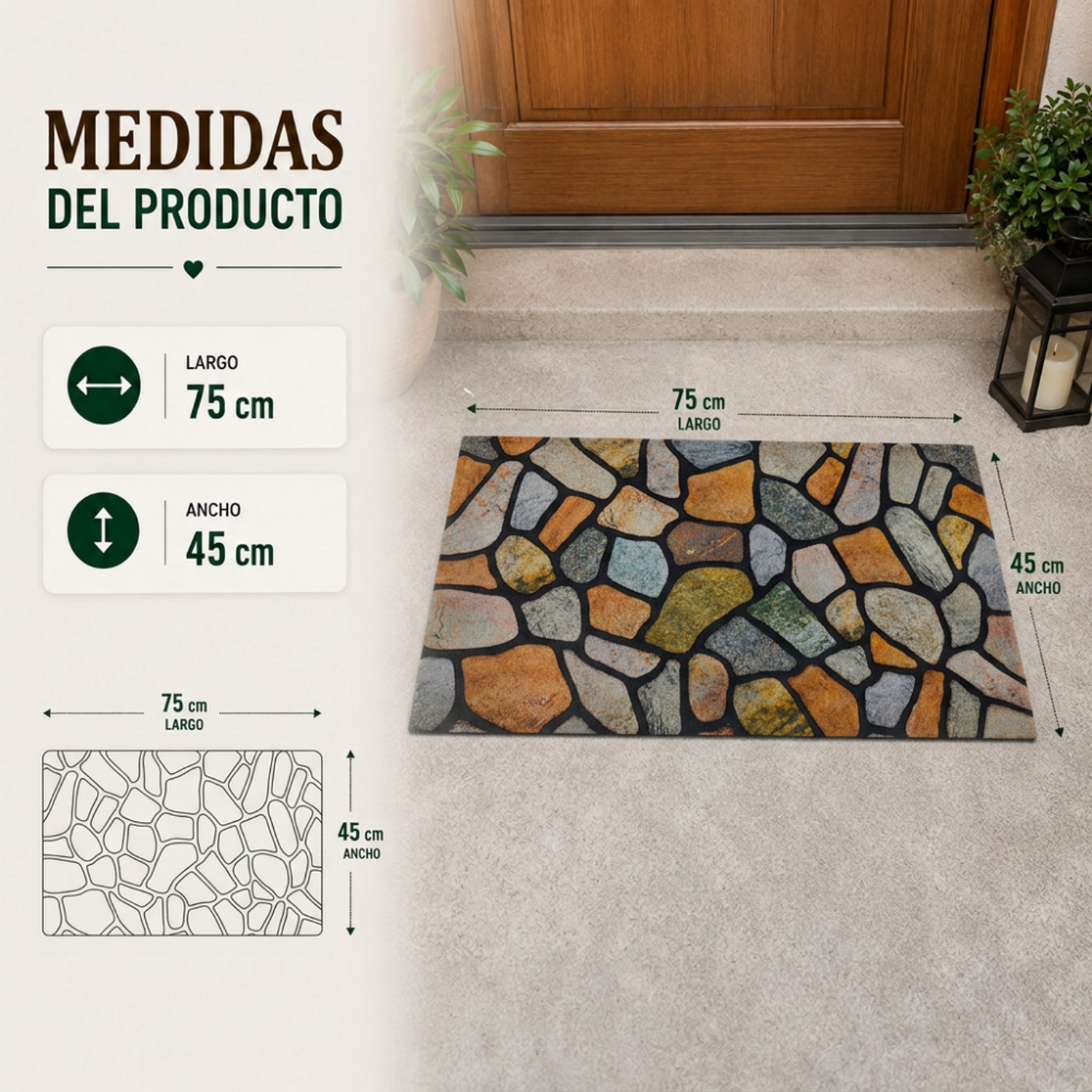 Alfombra Tapete Limpiapies Felpudo Alfombra De Entrada Baño-6