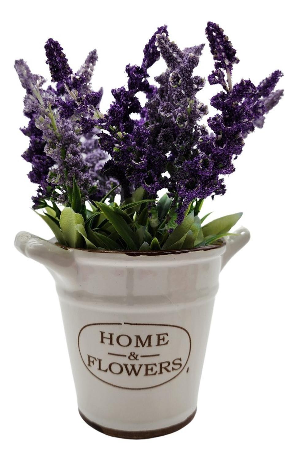 Planta Artificial Macetero Cerámica Home And Flowers Morado-0