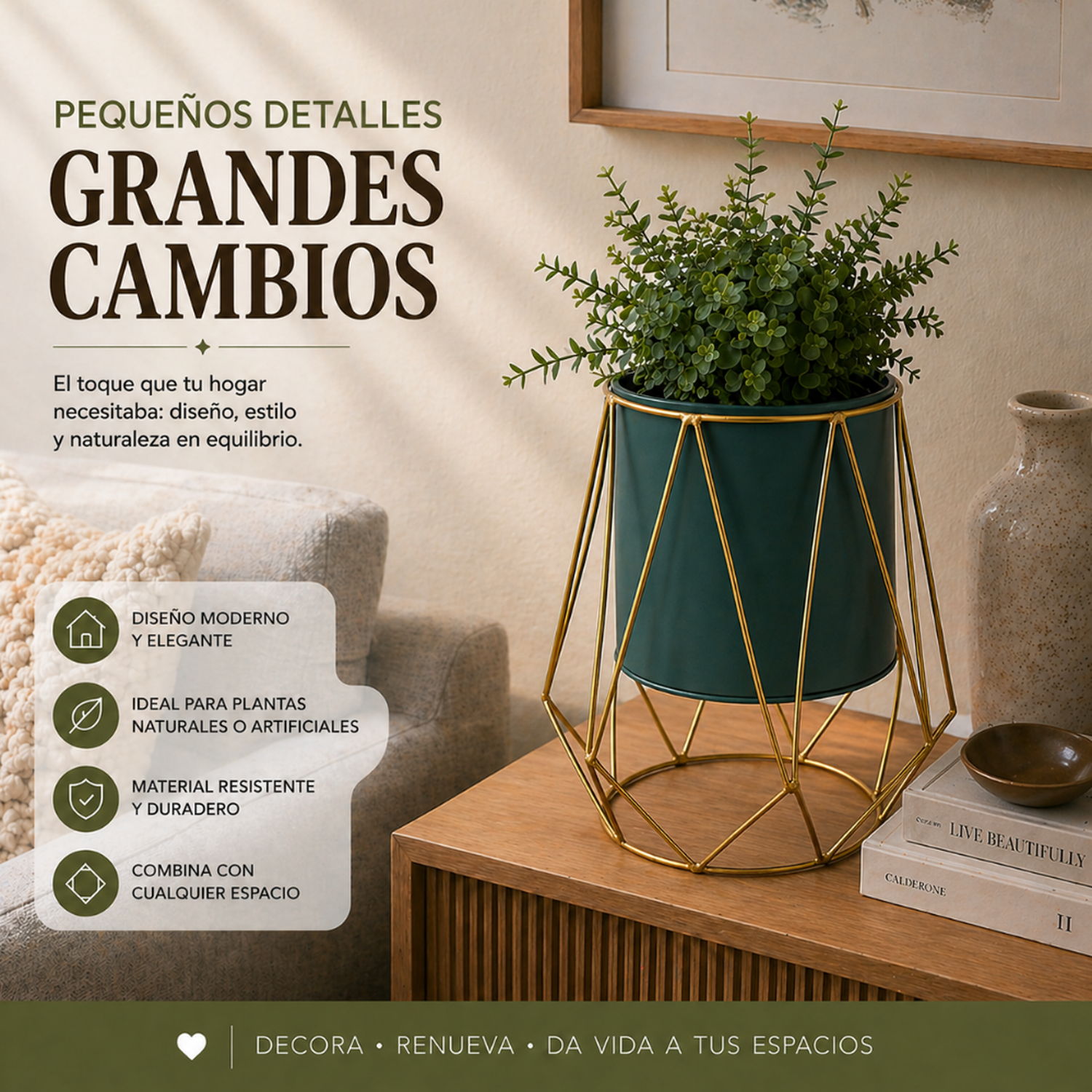 Porta Macetero Pedestal Maceta Plantas Metalico Decorativo-2