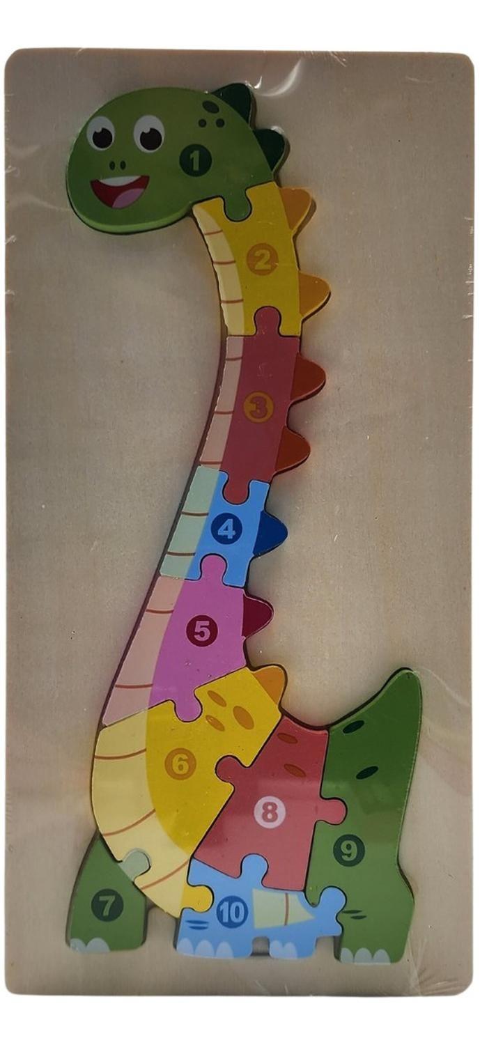 Puzzle Juego De Madera Dinosaurio Juguete Educativo-0