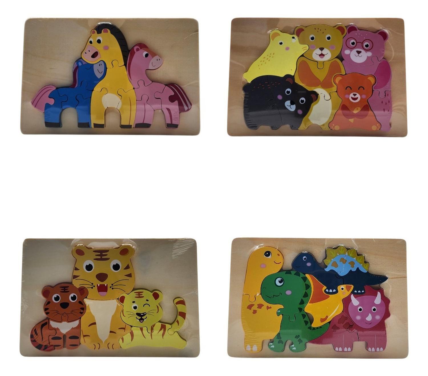 Puzzle Juego De Madera Dinosaurio Juguete Educativo-1