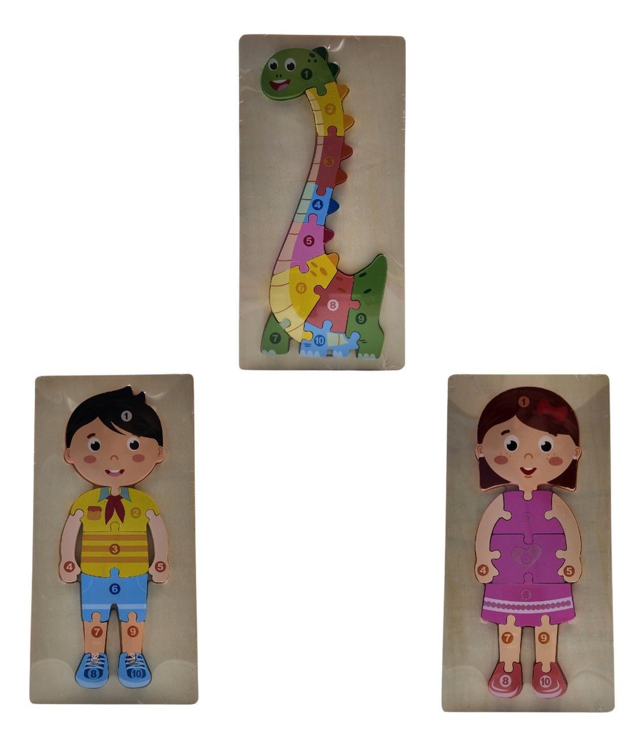 Puzzle Juego De Madera Dinosaurio Juguete Educativo-3